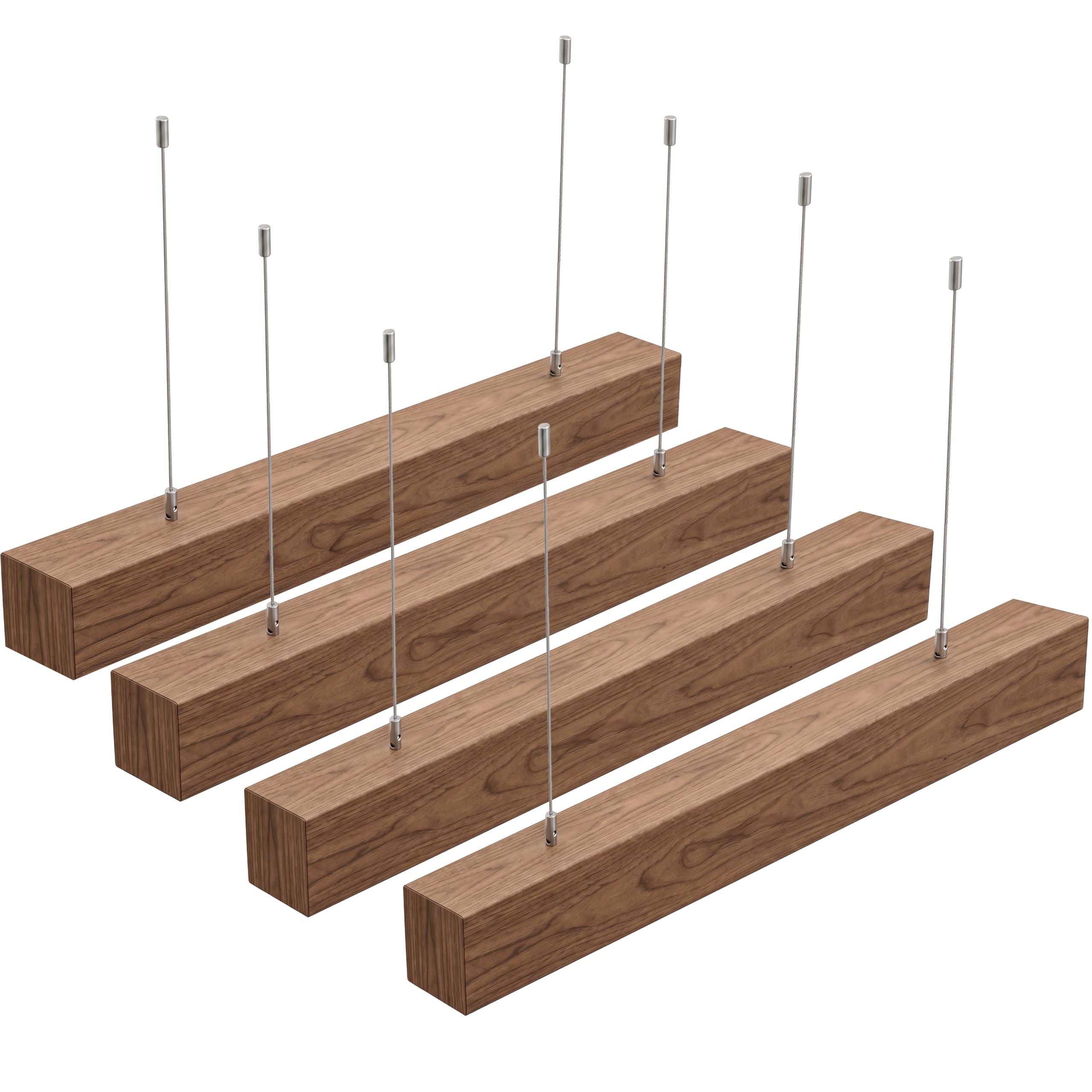 Wood Grain PET Acoustic Ceiling Beams (x4)