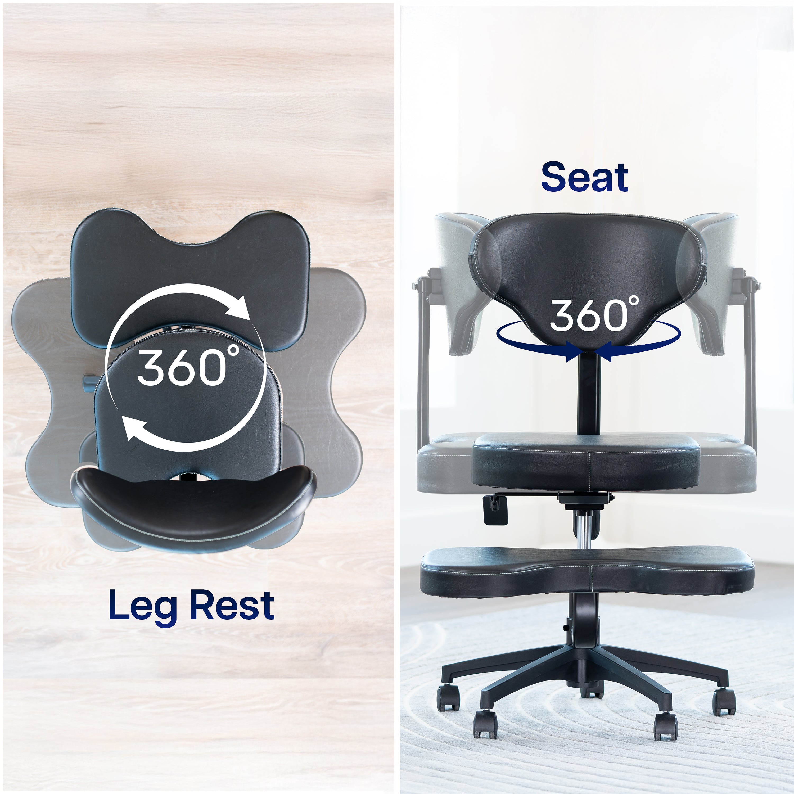 Cross Legged Chair with Wheels