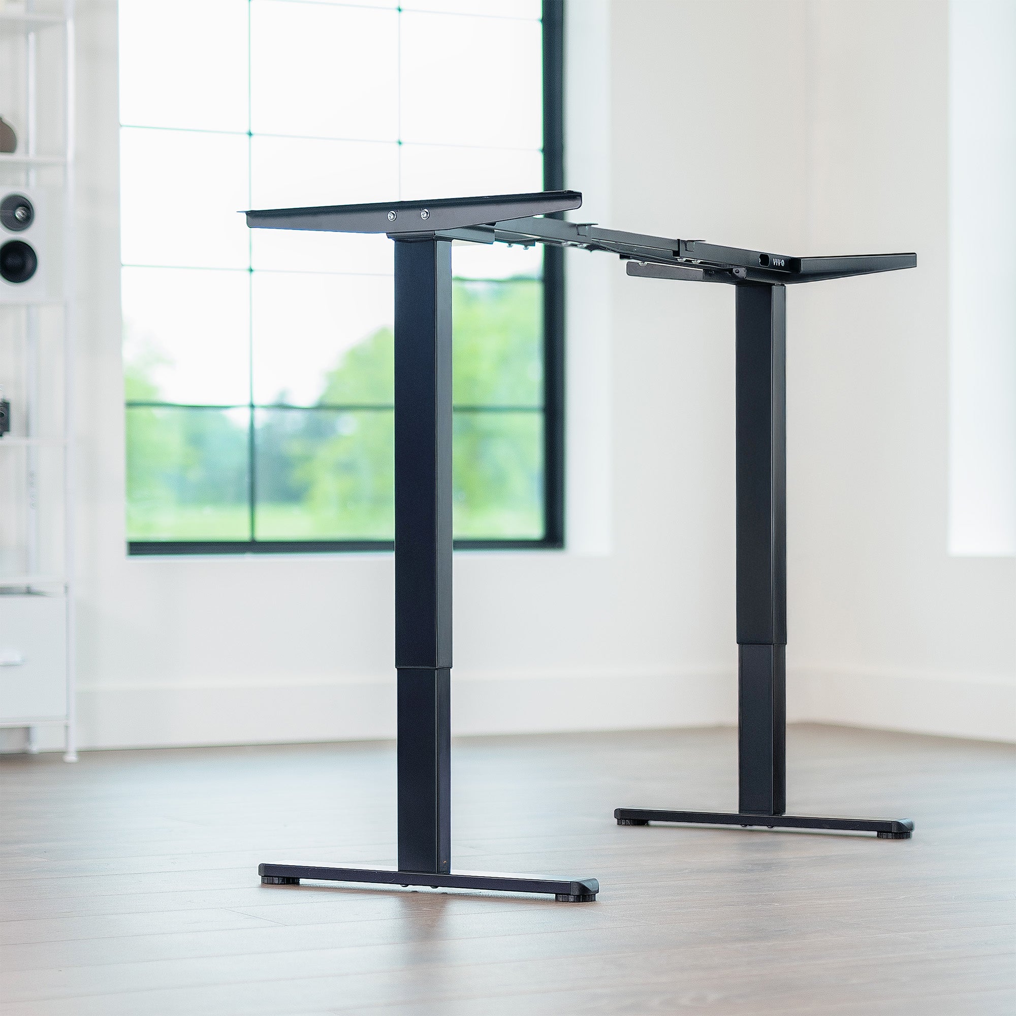 Motorized standing desk frame for raising your table top to a sitting or standing position.