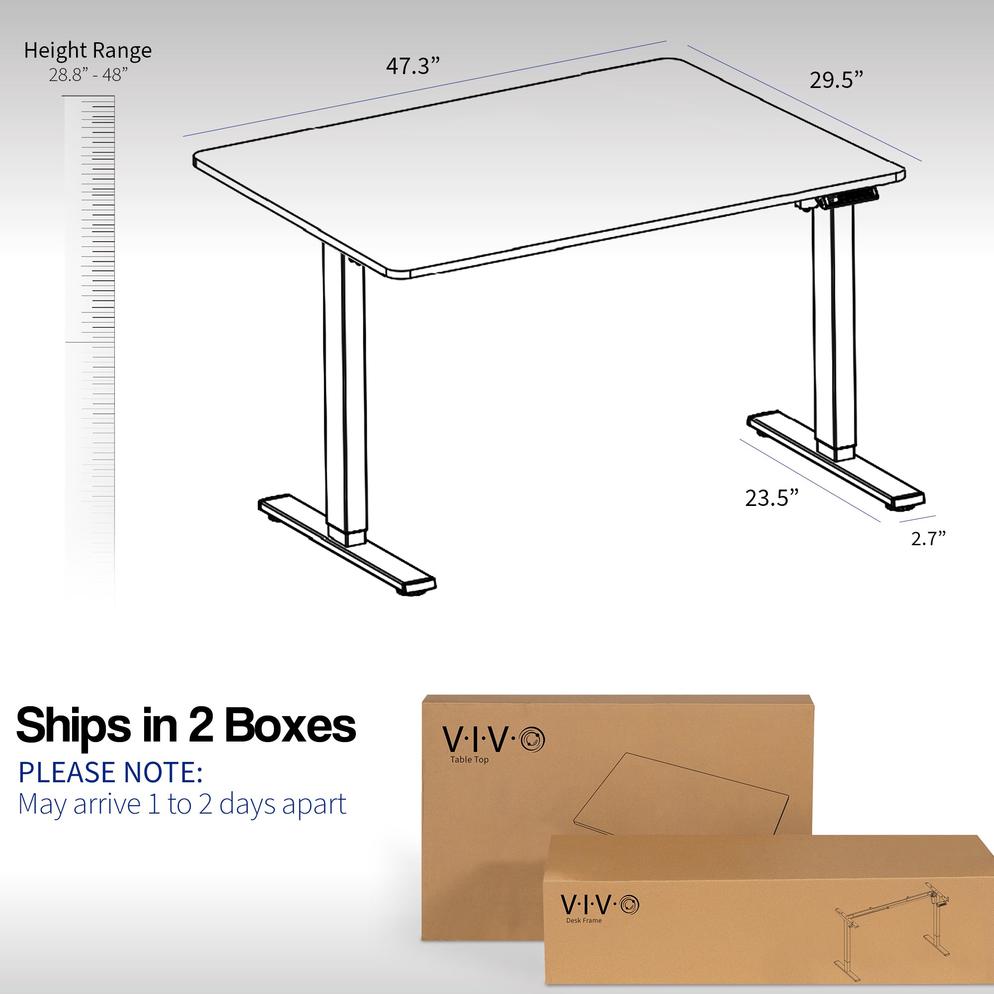 Standing height adjustable electric desk from VIVO.