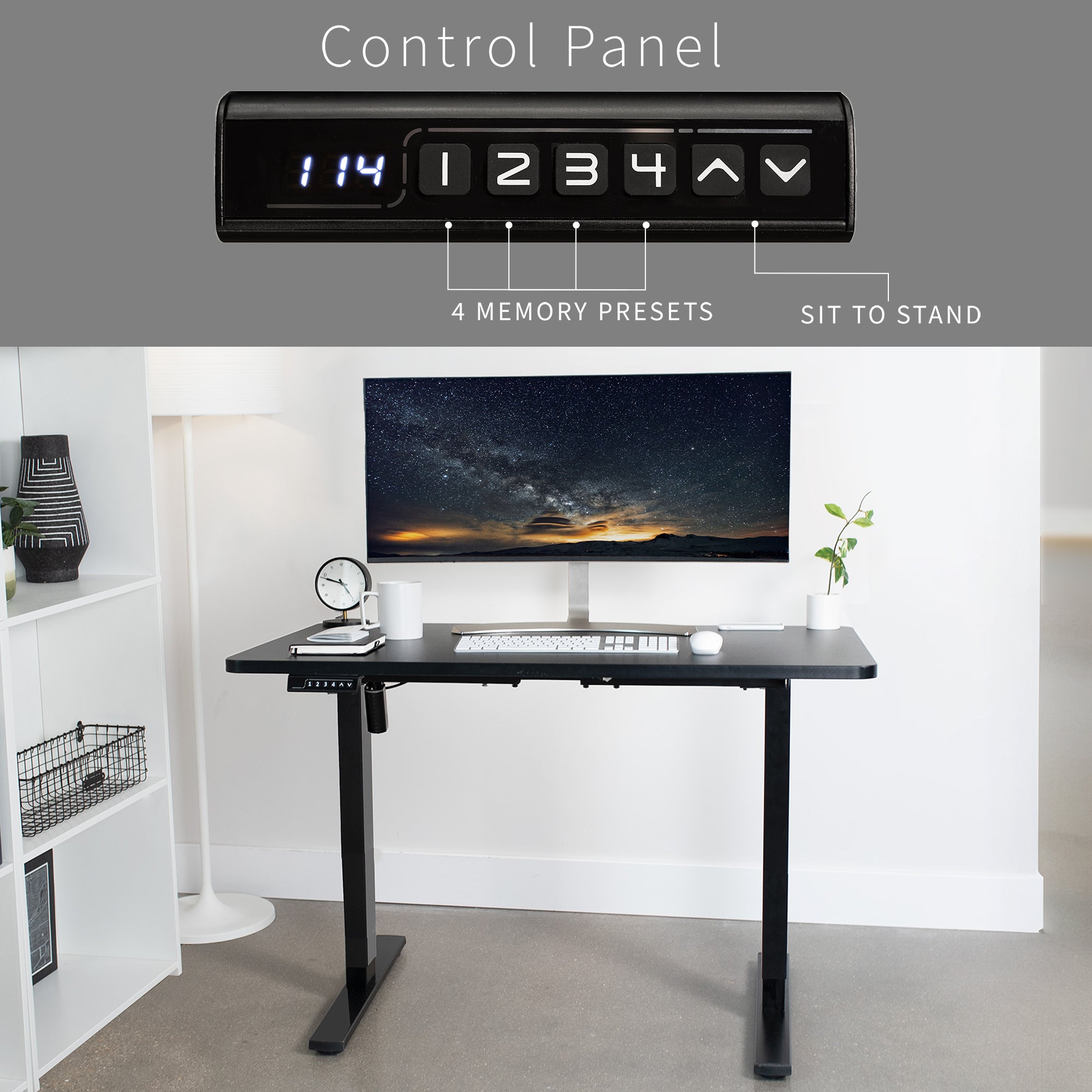 Standing height adjustable electric desk from VIVO.