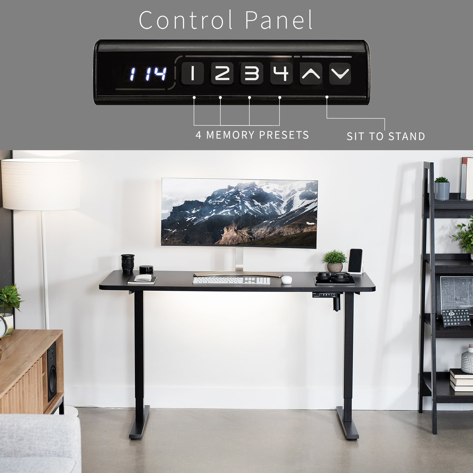 Standing height adjustable electric desk from VIVO.