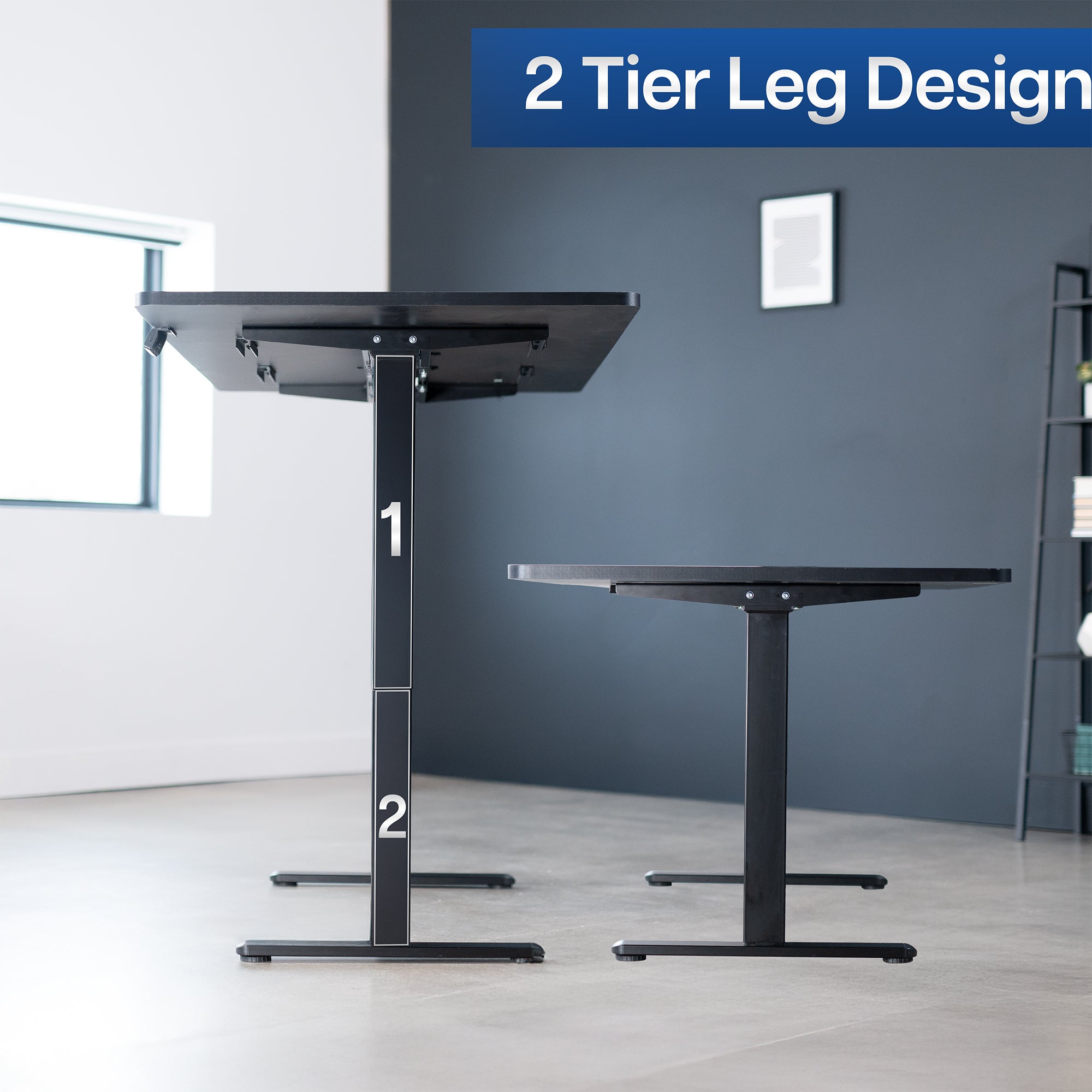 71 x 36 inch dual motor electric desk featuring smart controller height adjustment with memory settings
