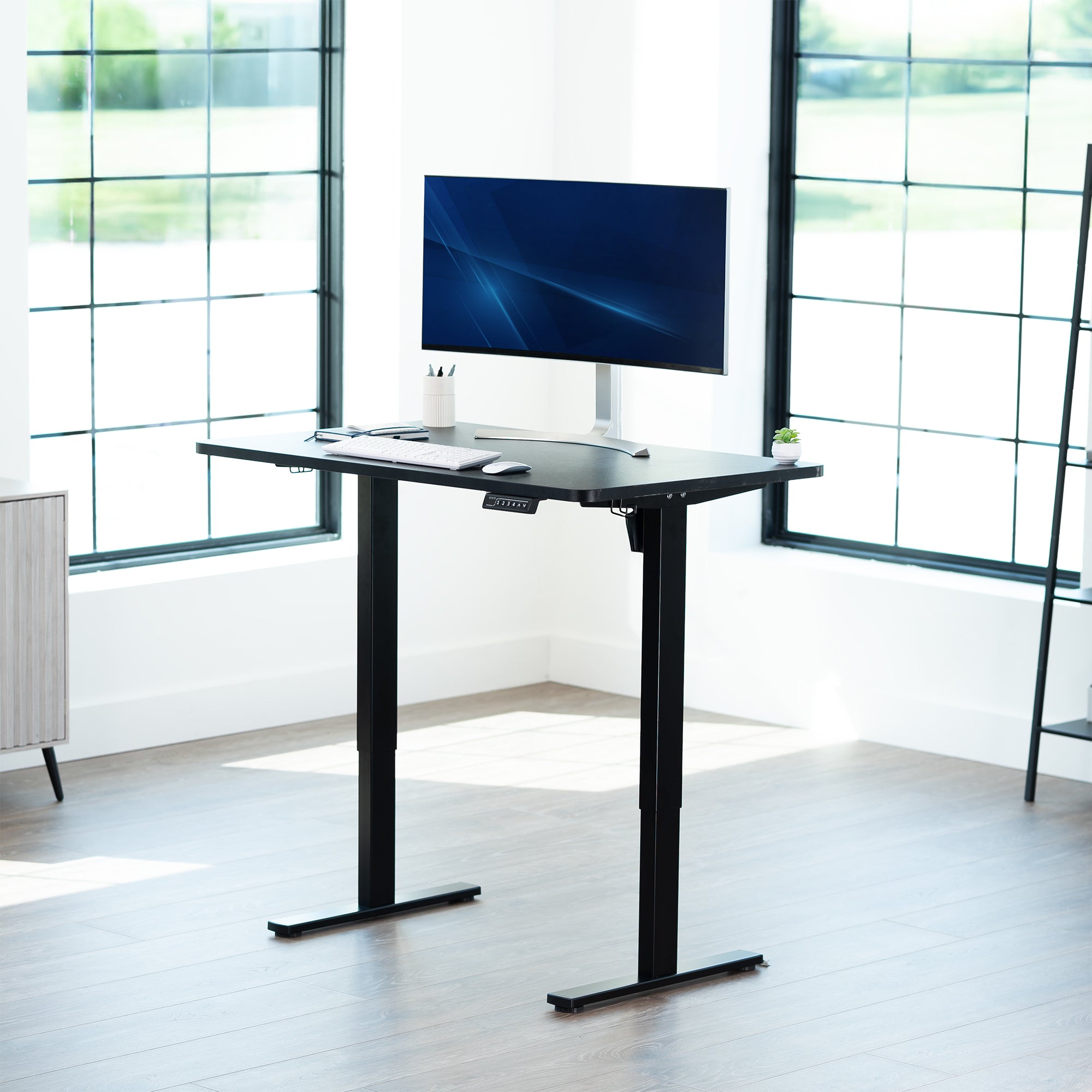 Sturdy desk tabletop for sit or stand electric or manual desk frames.
