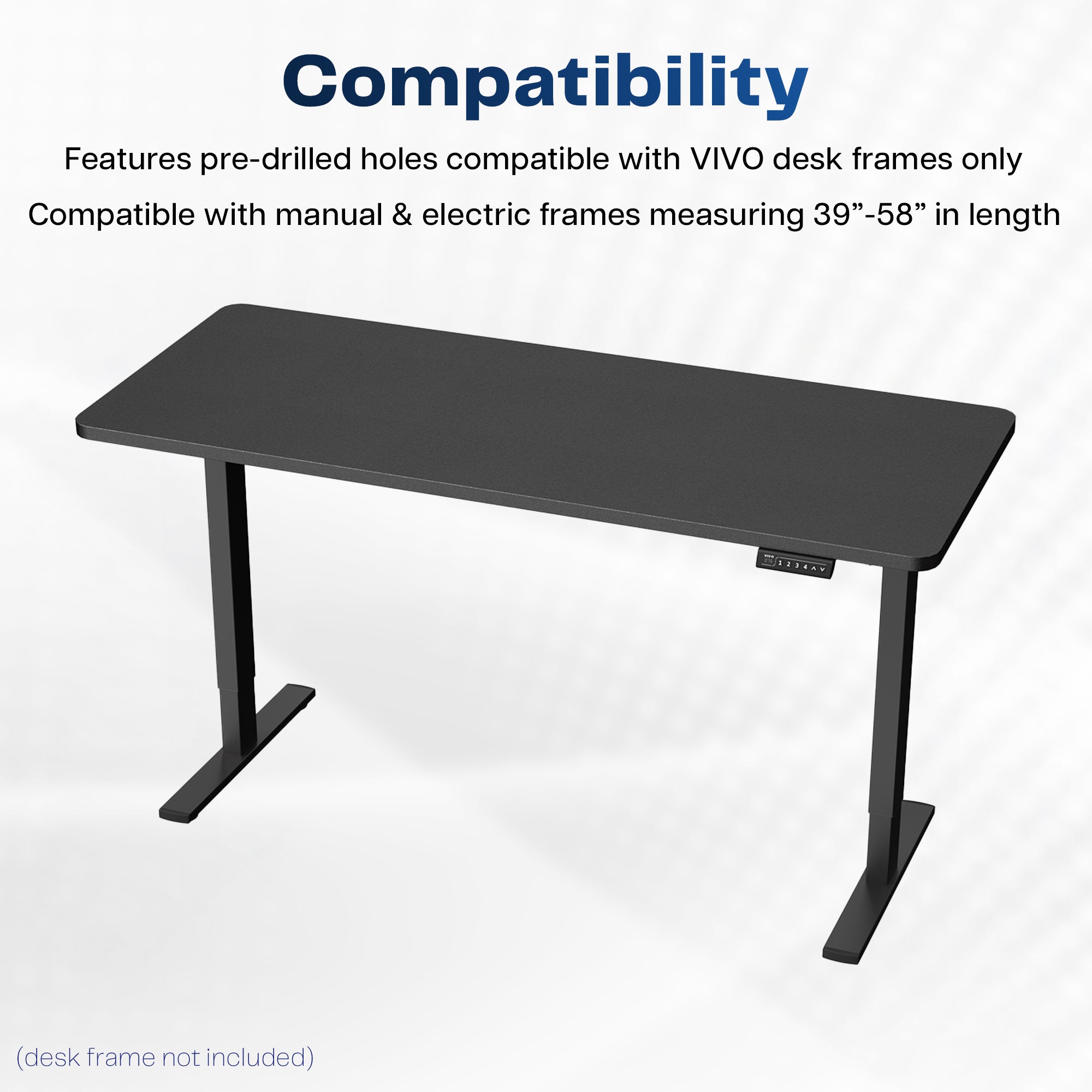 Sturdy desk tabletop for sit or stand electric or manual desk frames.