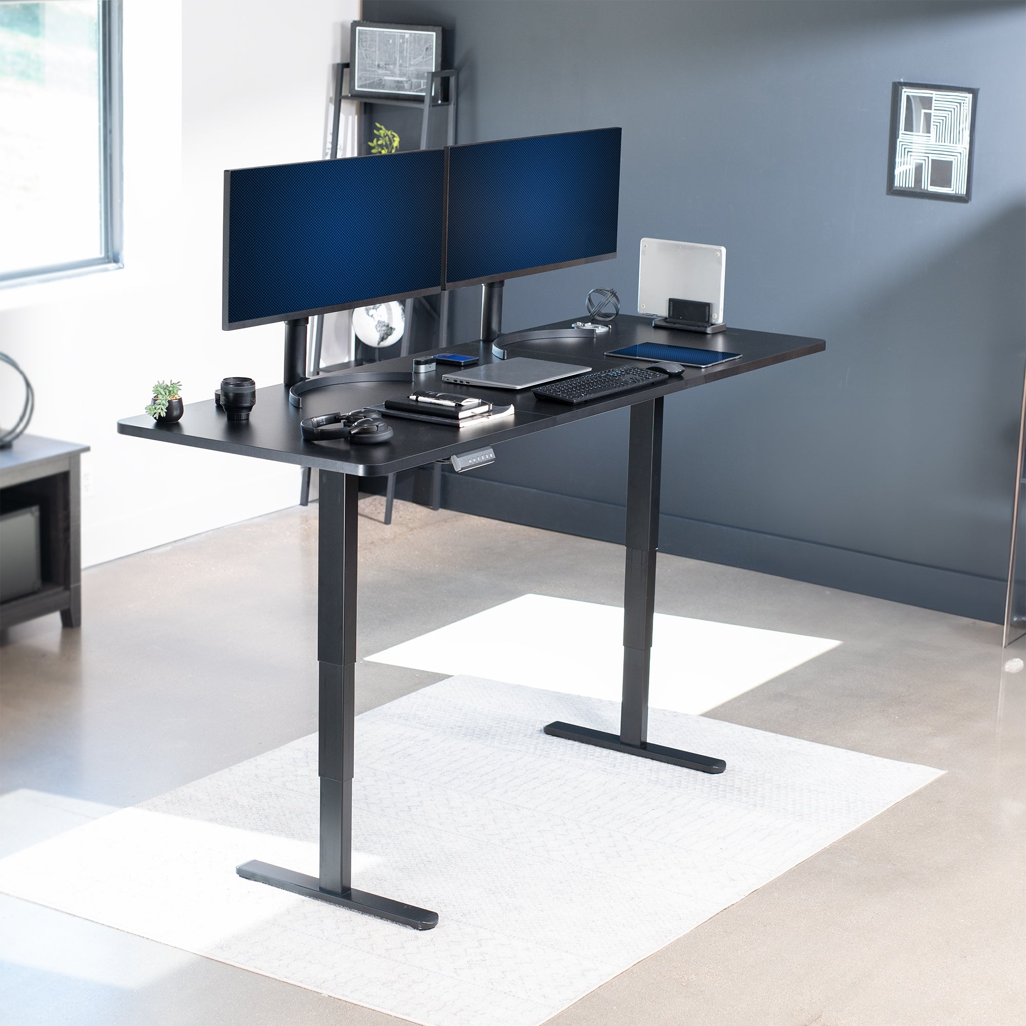 83 x 30 inch durable desk tabletop workstation with wide 3-panel surface space.