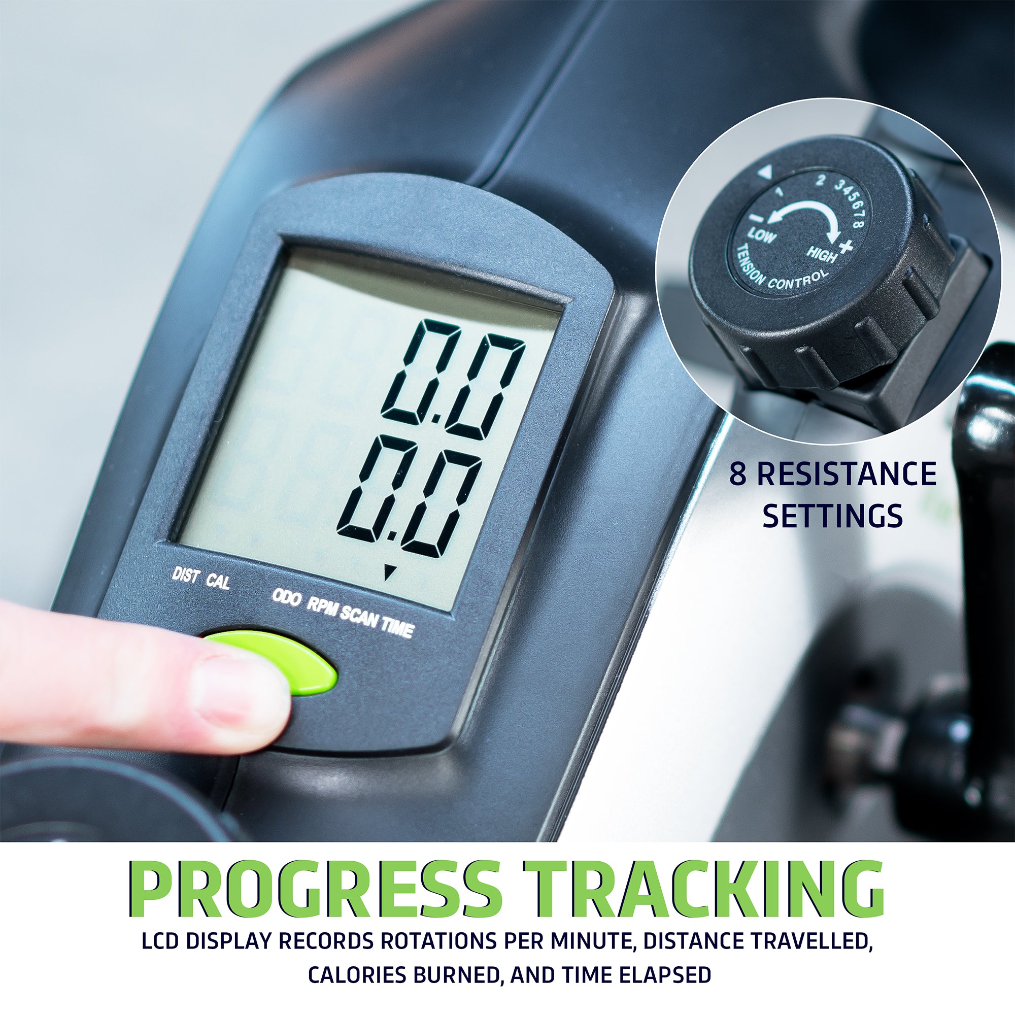 Bike Pedal Exerciser Bike (VIVE Model) with 8 Resistance Levels & Progress Tracking Display