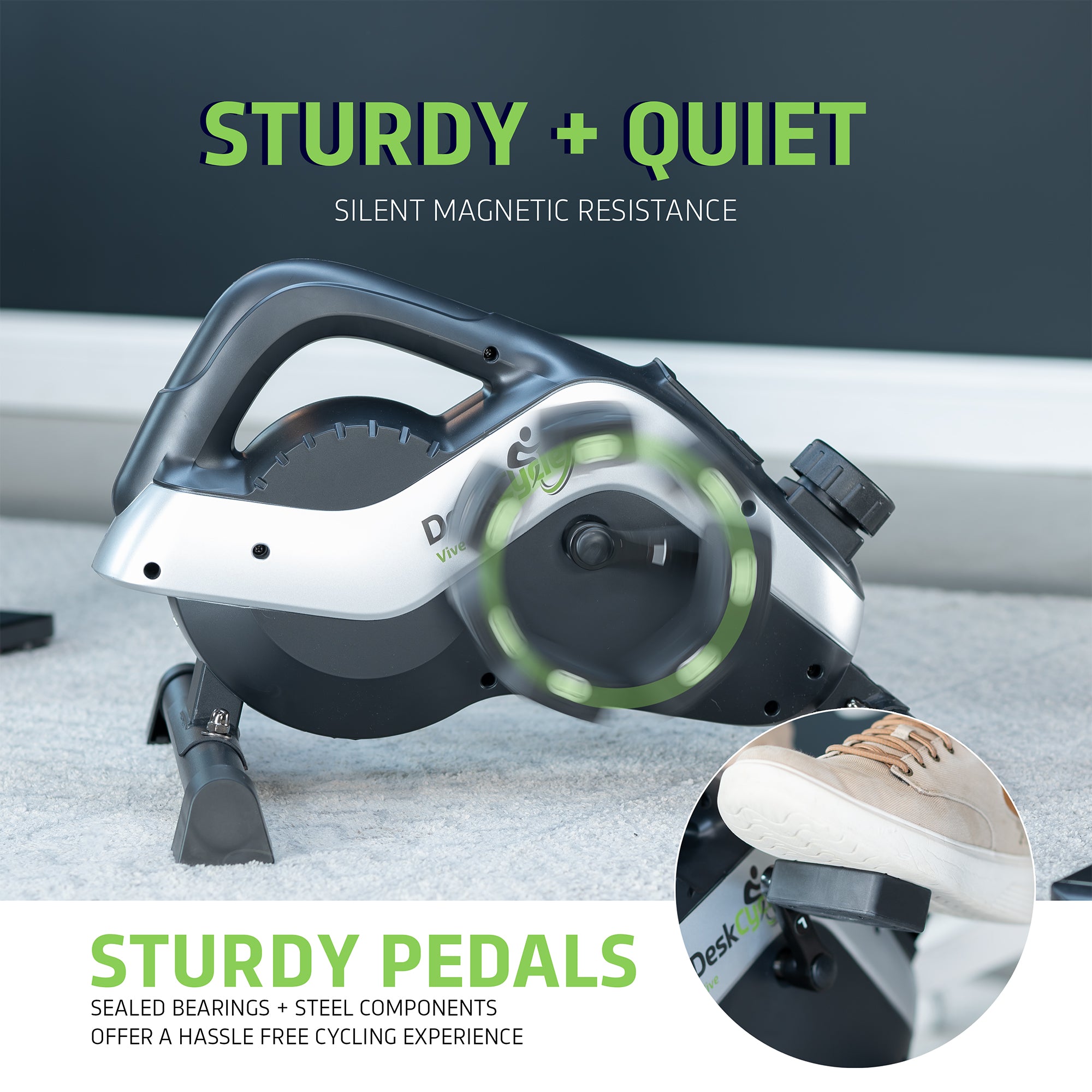 Bike Pedal Exerciser Bike (VIVE Model) with Silent Magnetic Resistance