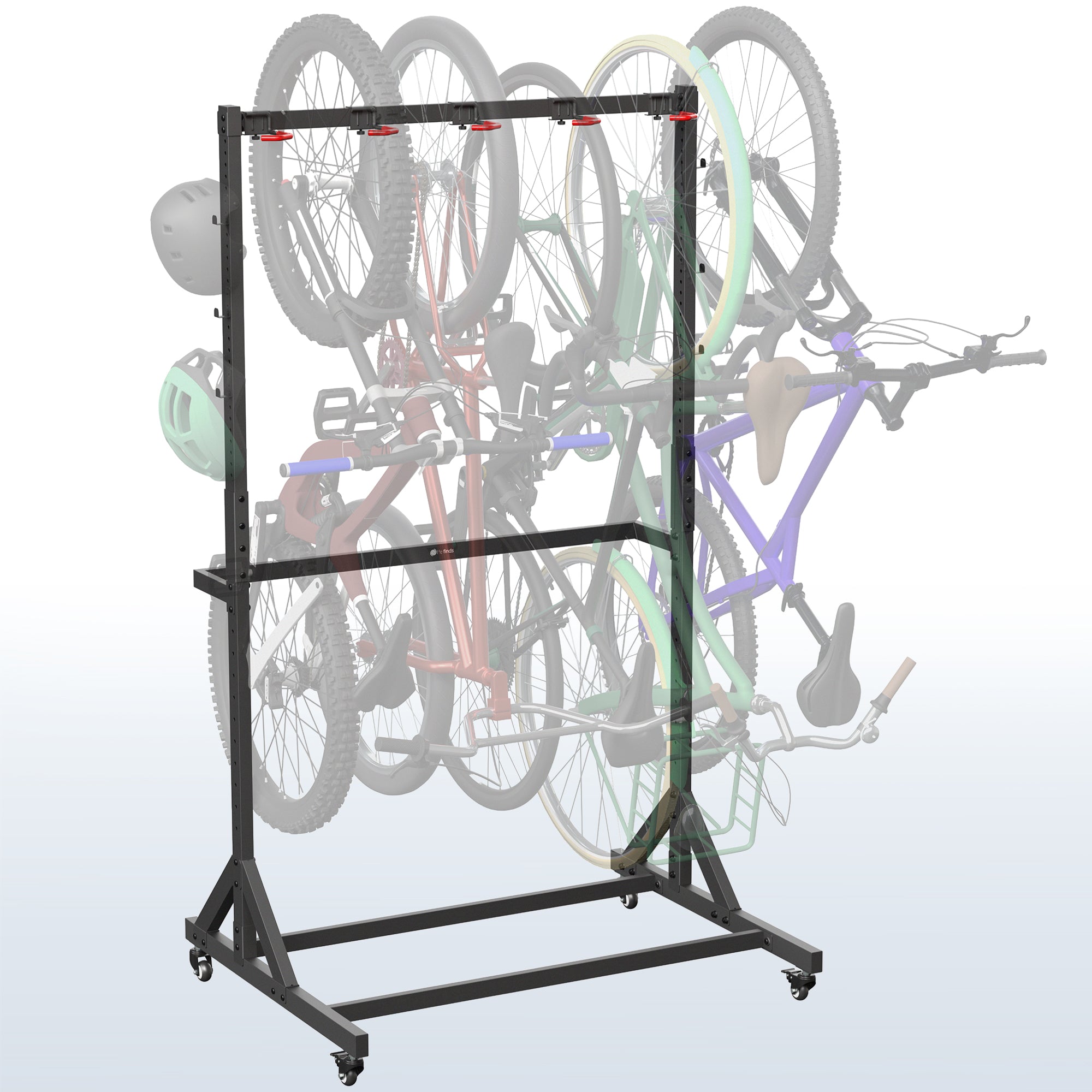 Bike rack holding multiple bicycles