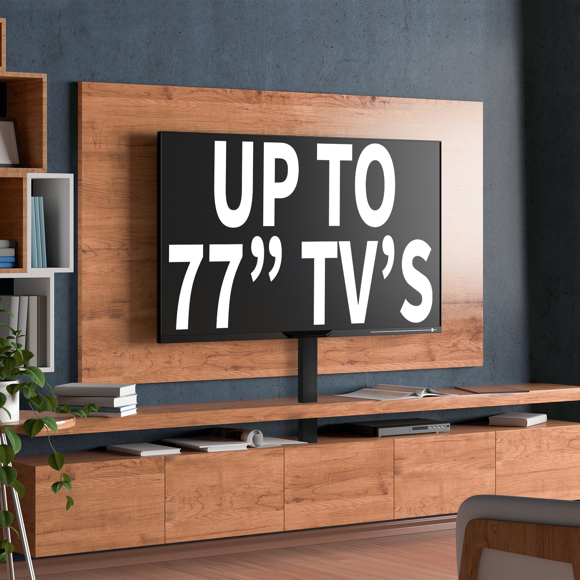 Motorized Large TV Stand for 37 to 77 inch Screens, Vertical Lift Television Stand with Remote Control, Compact TV Mount Bracket