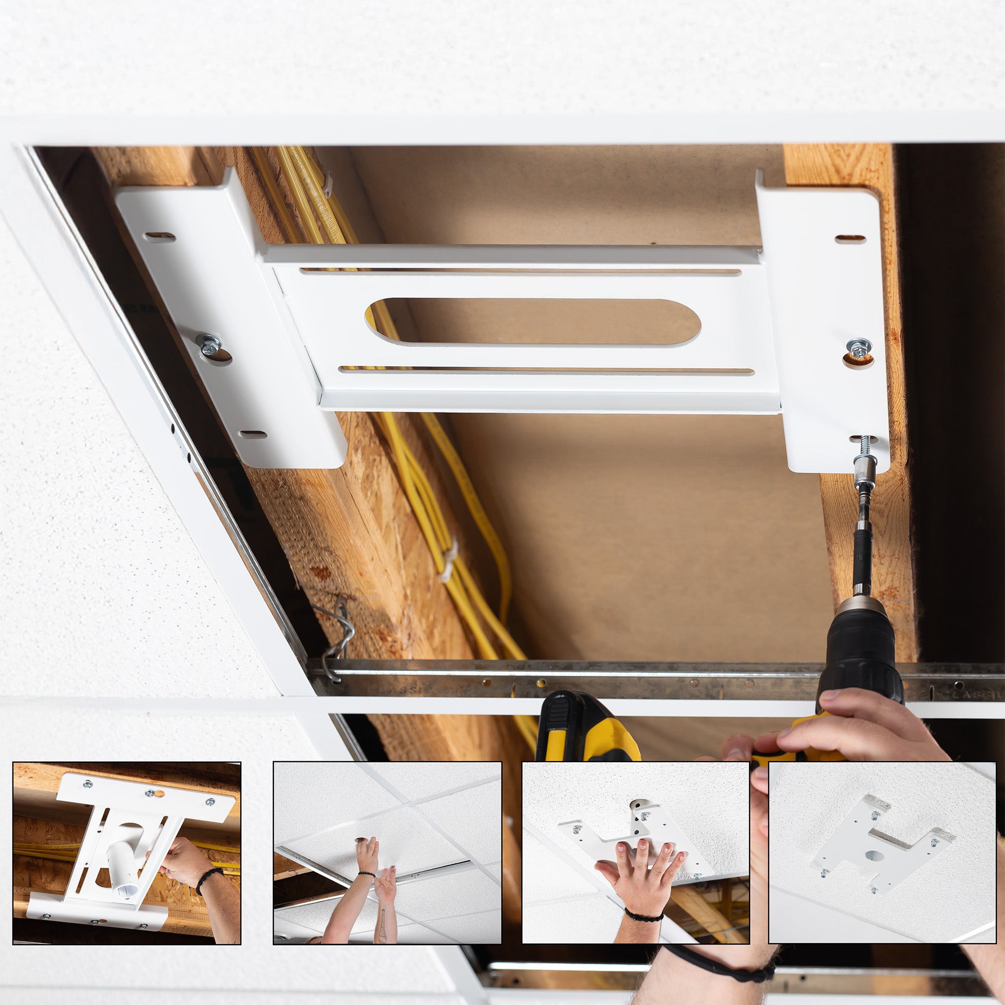 Installation process shown in steps.