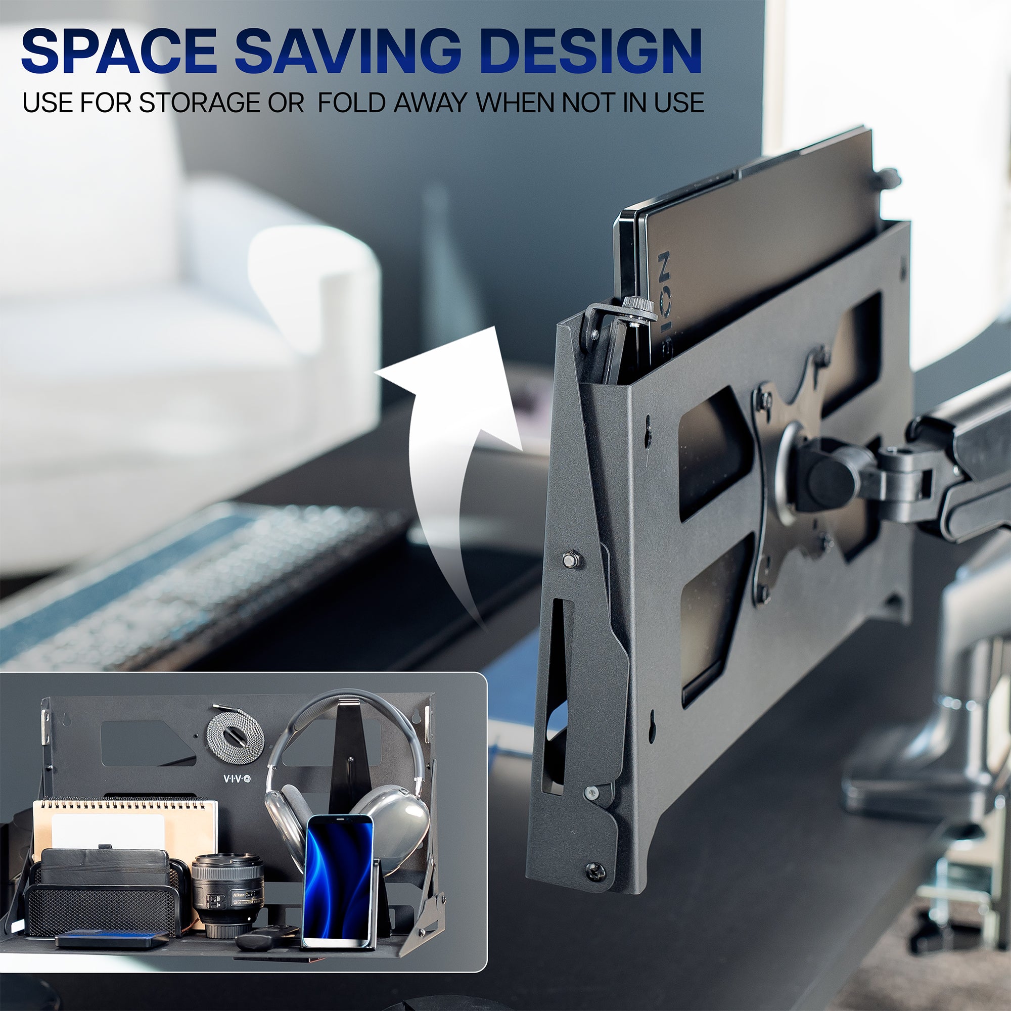 Wall Mounted / VESA Mounted Flip Down Laptop Holder