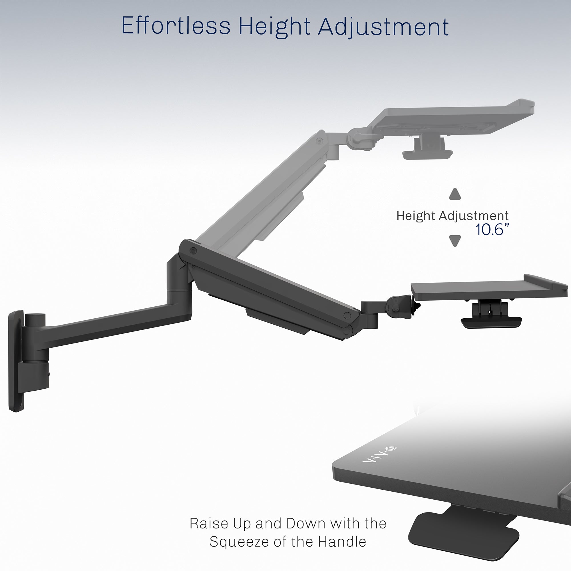 Pneumatic Wall Mounted Keyboard Tray