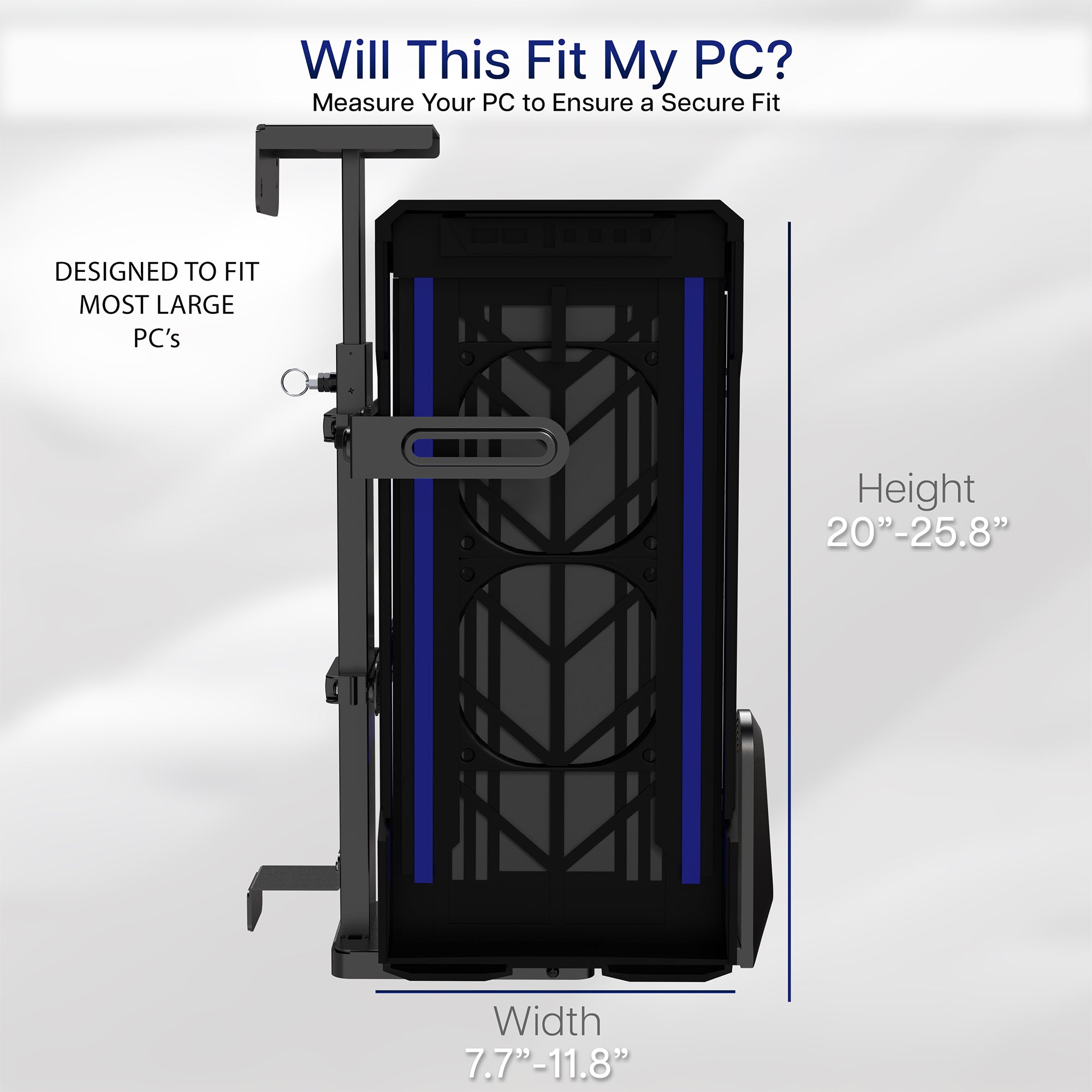 Large Under Desk and Wall PC Mount