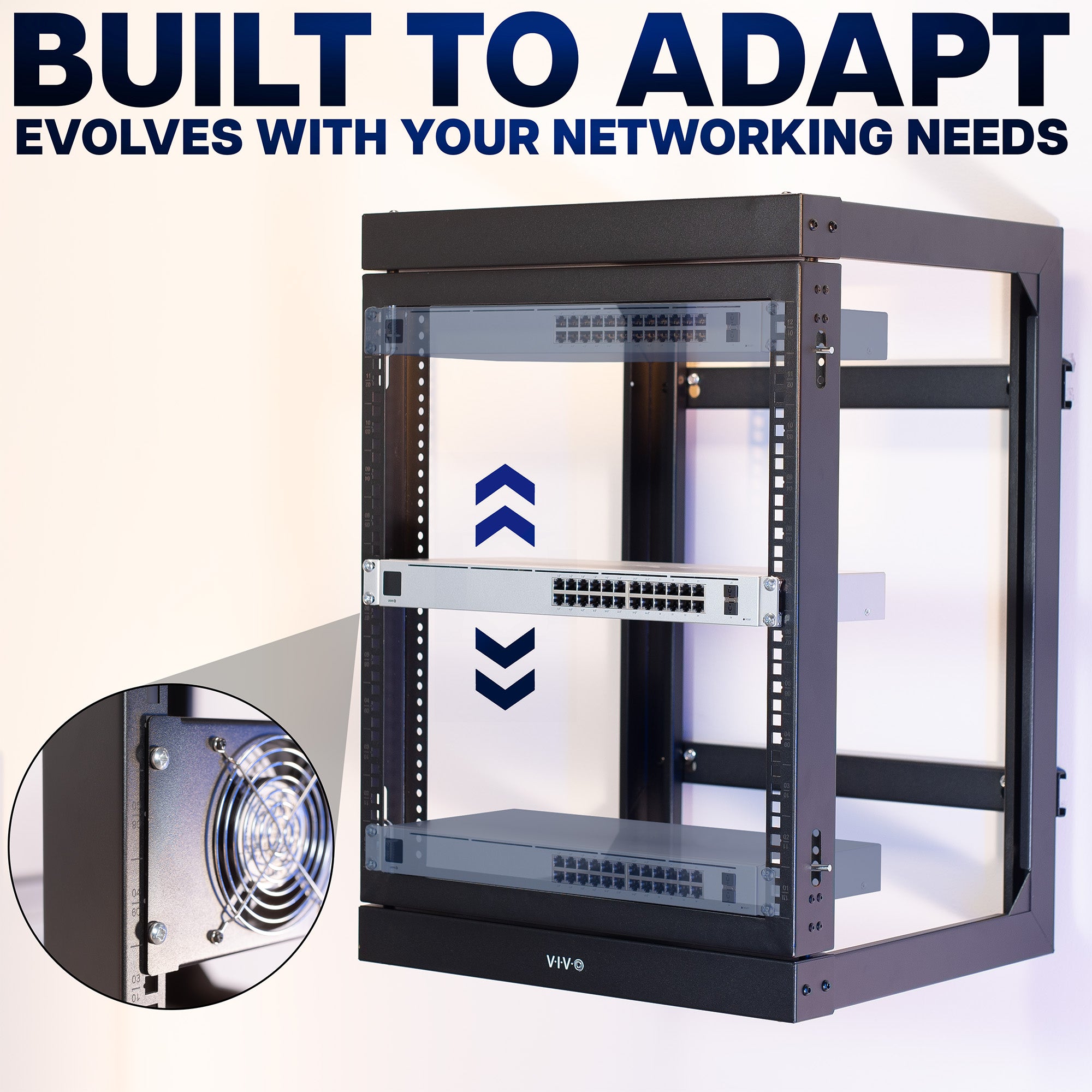 VIVO 12U Open Frame Wall Mounted Server Rack with Swing Gate, Fits 19" Devices