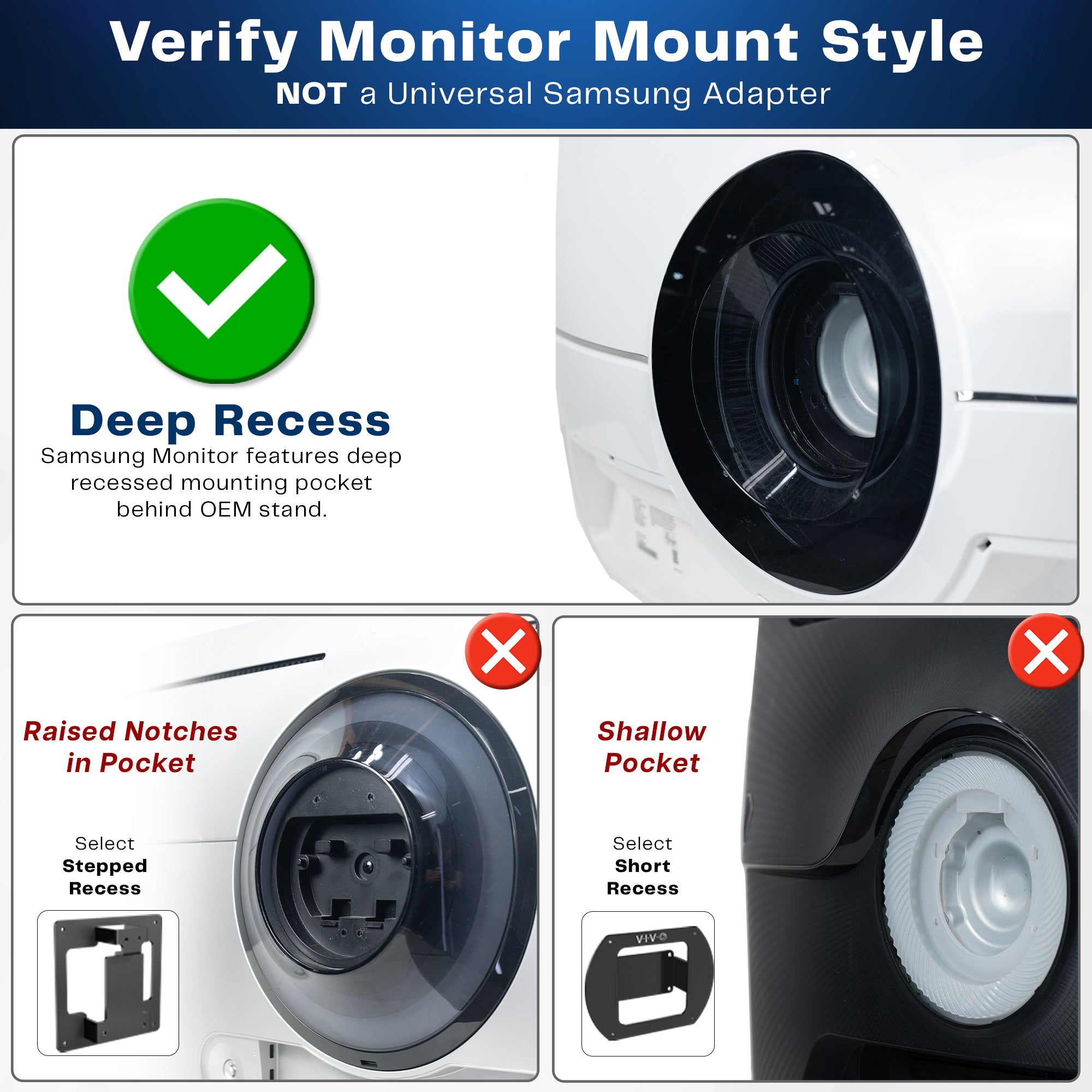 VESA Adapter Designed for Compatible Samsung Neo G9 and Odyssey G9 (models LS49AG952NNXZA, LC49G95TSSNXZA, LC49G97TSSNXDC, LS57CG952NNXZA), allowing your non VESA compatible monitor to be mounted to a stand of your choice