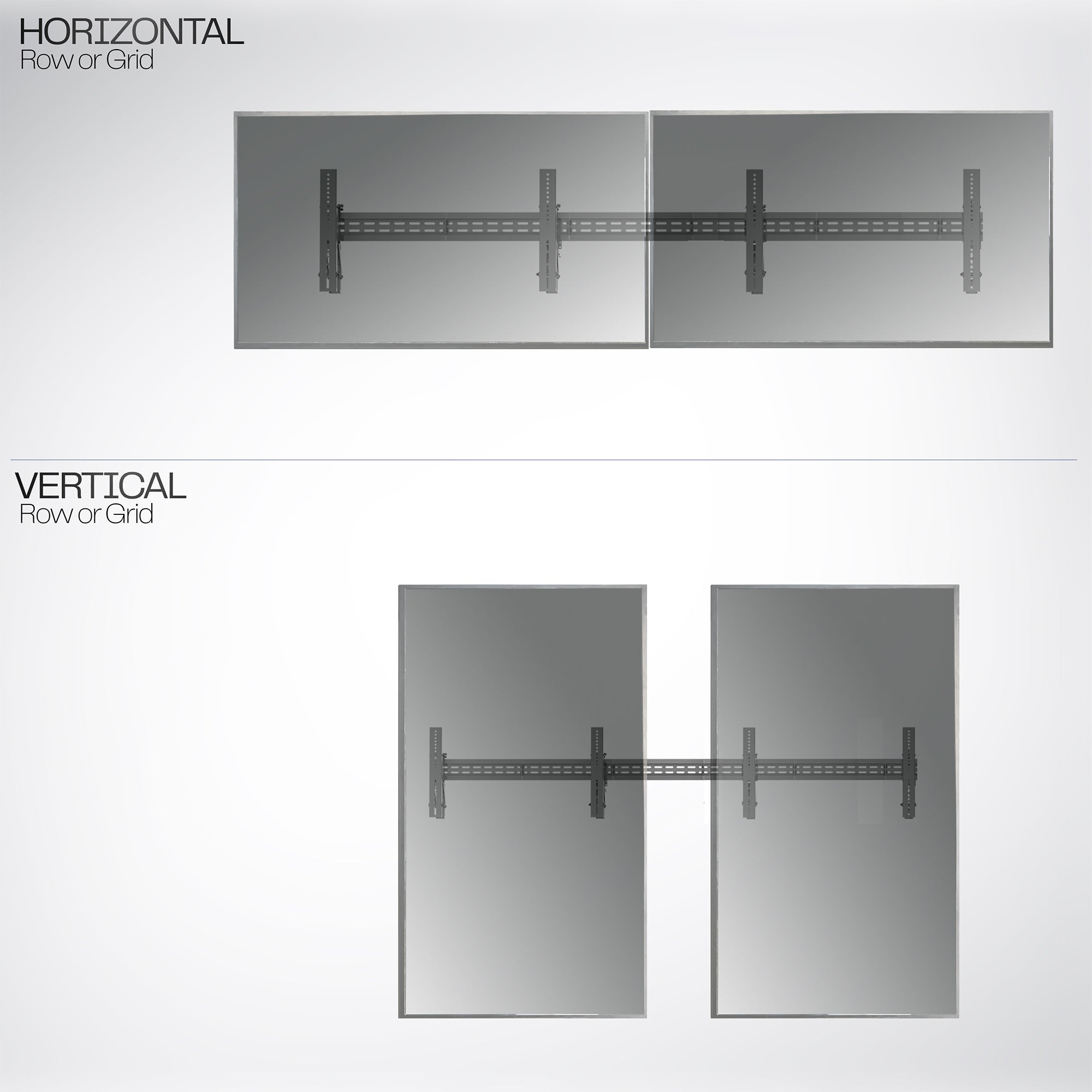 Pop-Out 1x2 Video Wall Mounts for 37” to 90” TVs