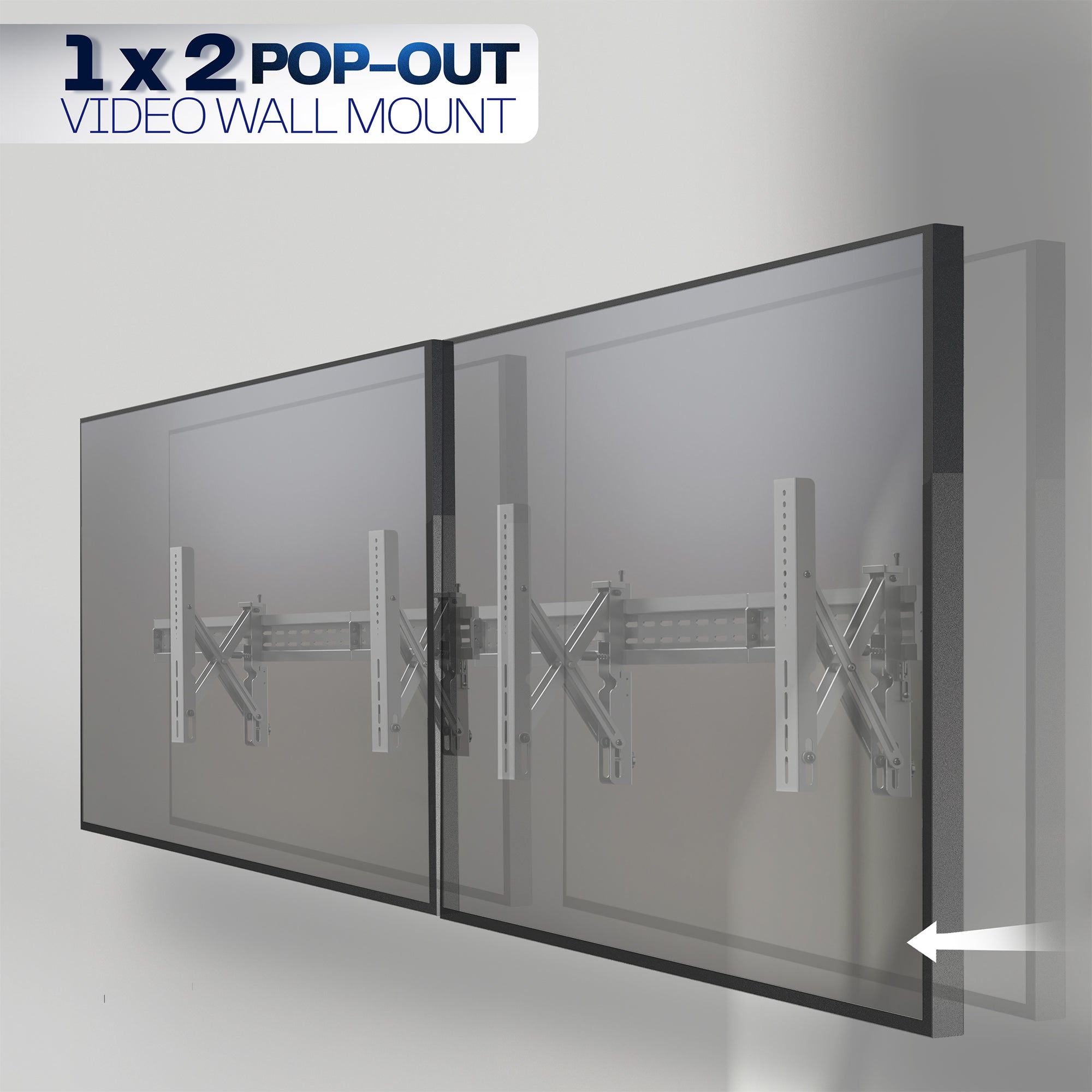 Pop-Out 1x2 Video Wall Mounts for 37” to 90” TVs