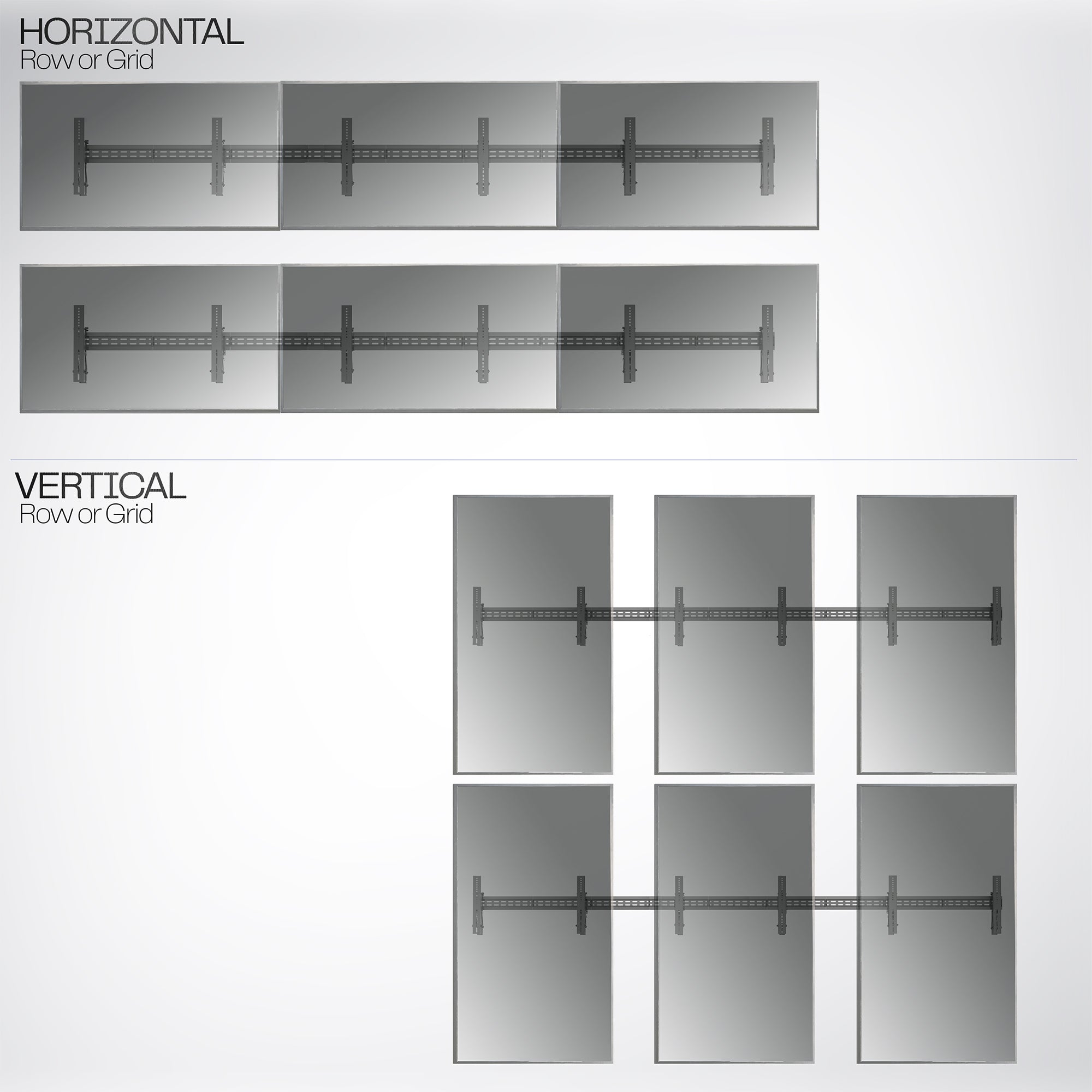 Pop-Out 2x3 Video Wall Mounts for 37” to 90” TVs