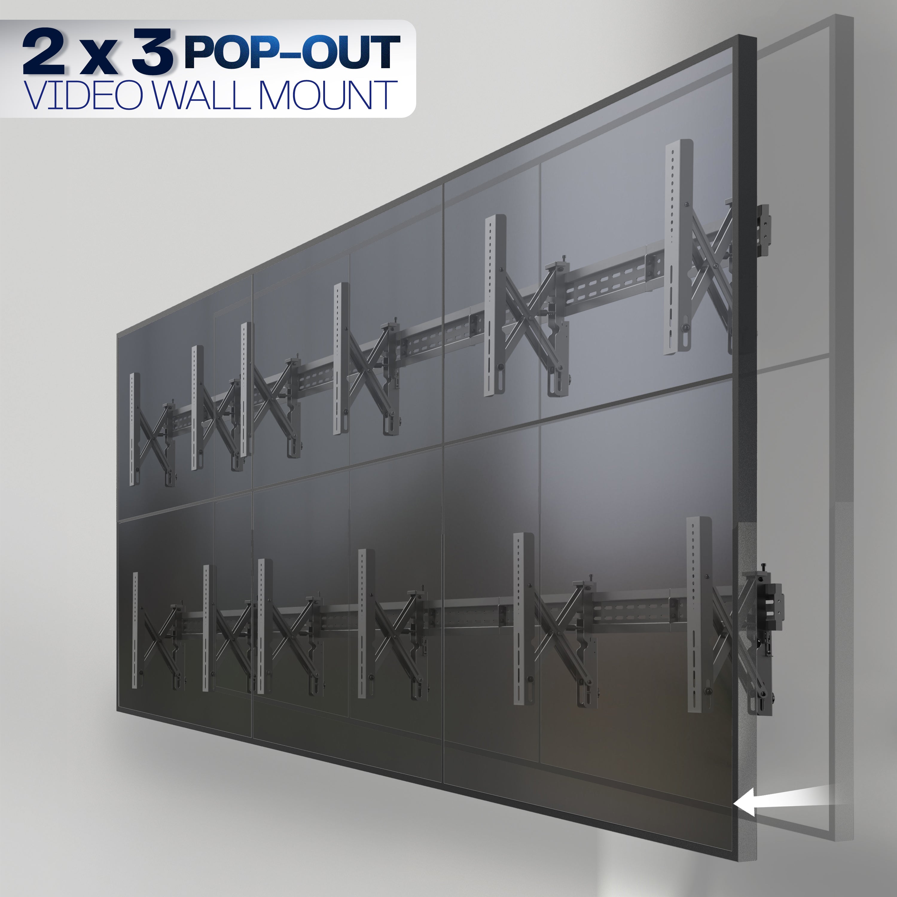Pop-Out 2x3 Video Wall Mounts for 37” to 90” TVs
