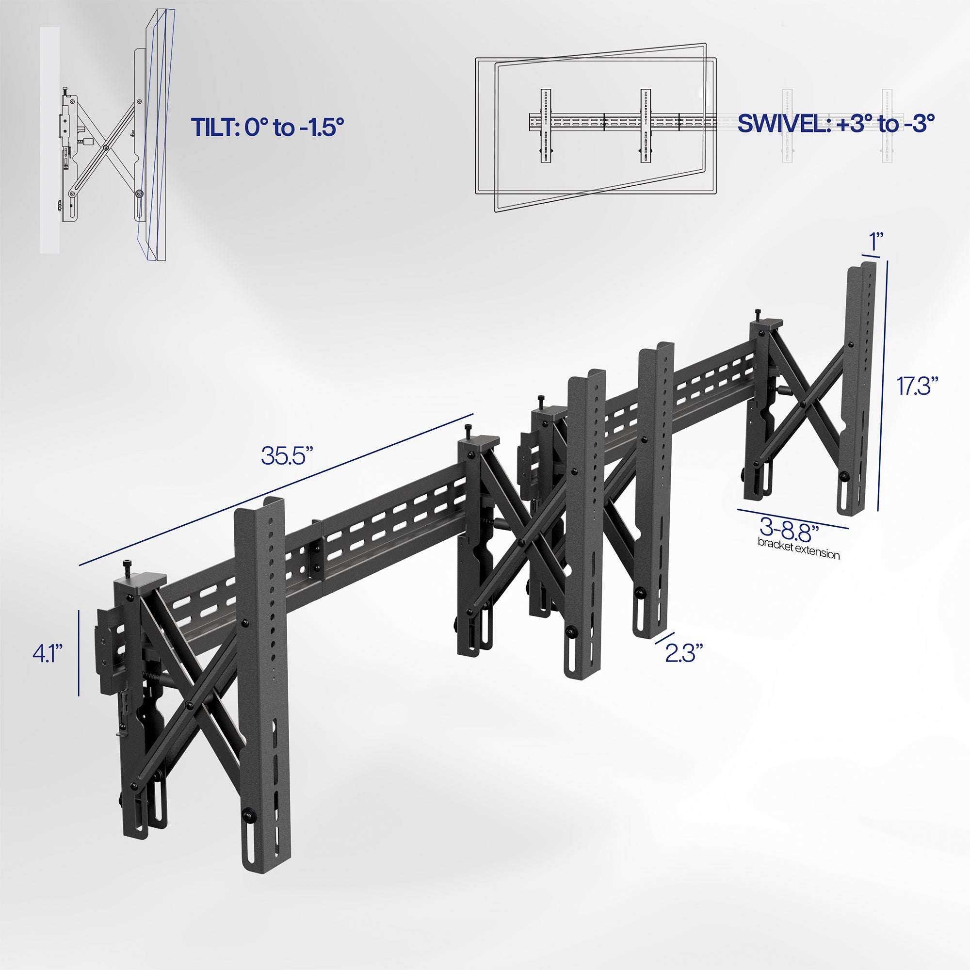 Pop-Out Video Wall Mounts (2 Pack) for 37" to 90" TVs