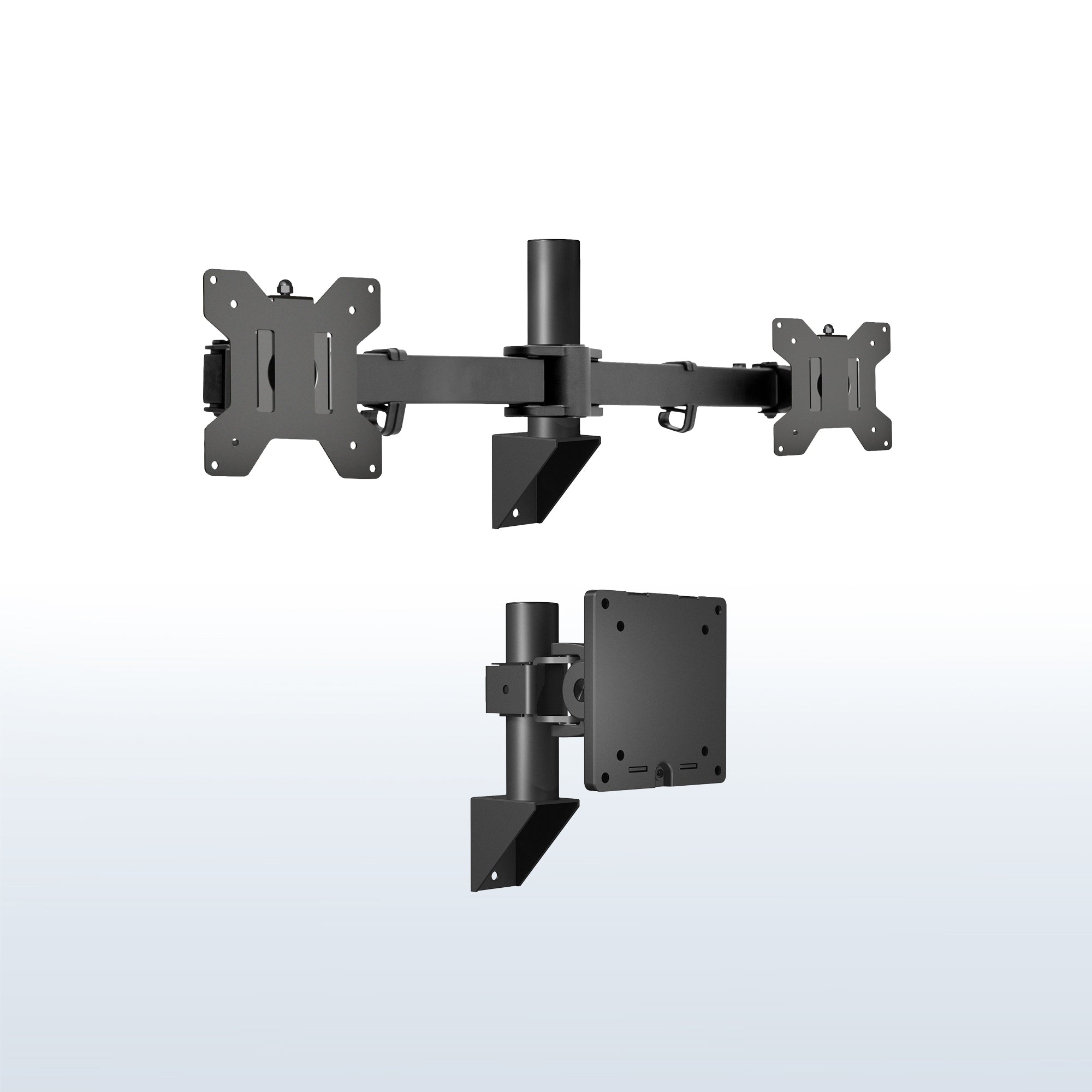 Telescoping Dual Monitor Wall Mount + Single Ultrawide Monitor Wall Mount - 21” to 49” Screens
