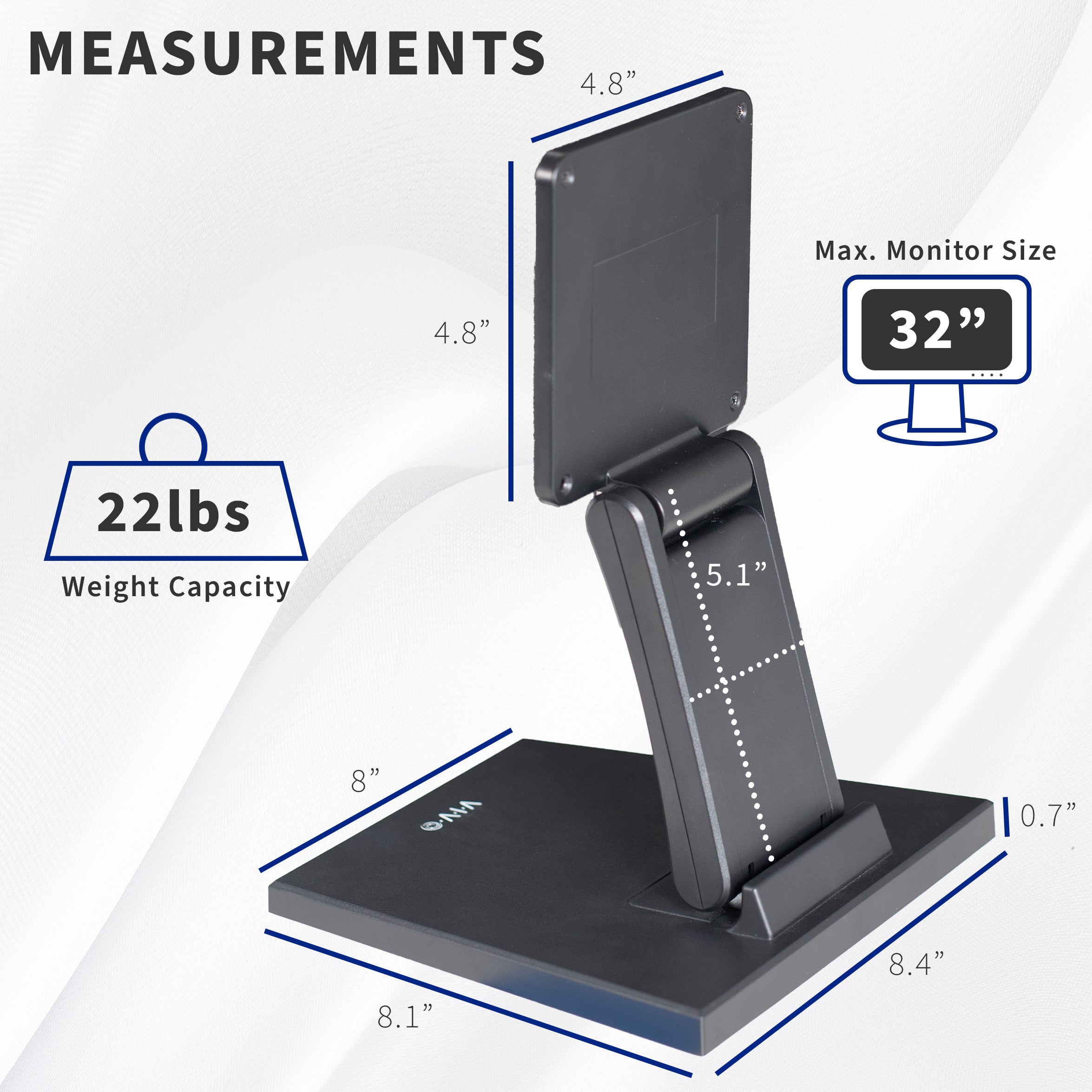 Folding Single Monitor Desk Stand