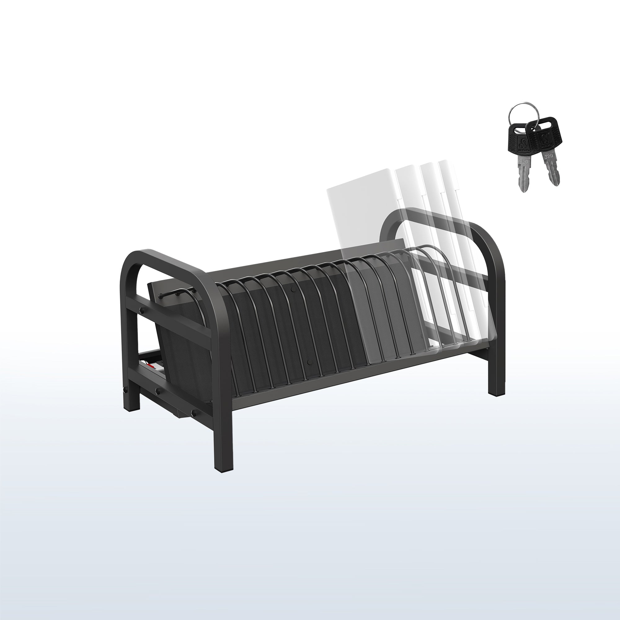 16-Device Open Charging Station with Locking Compartment