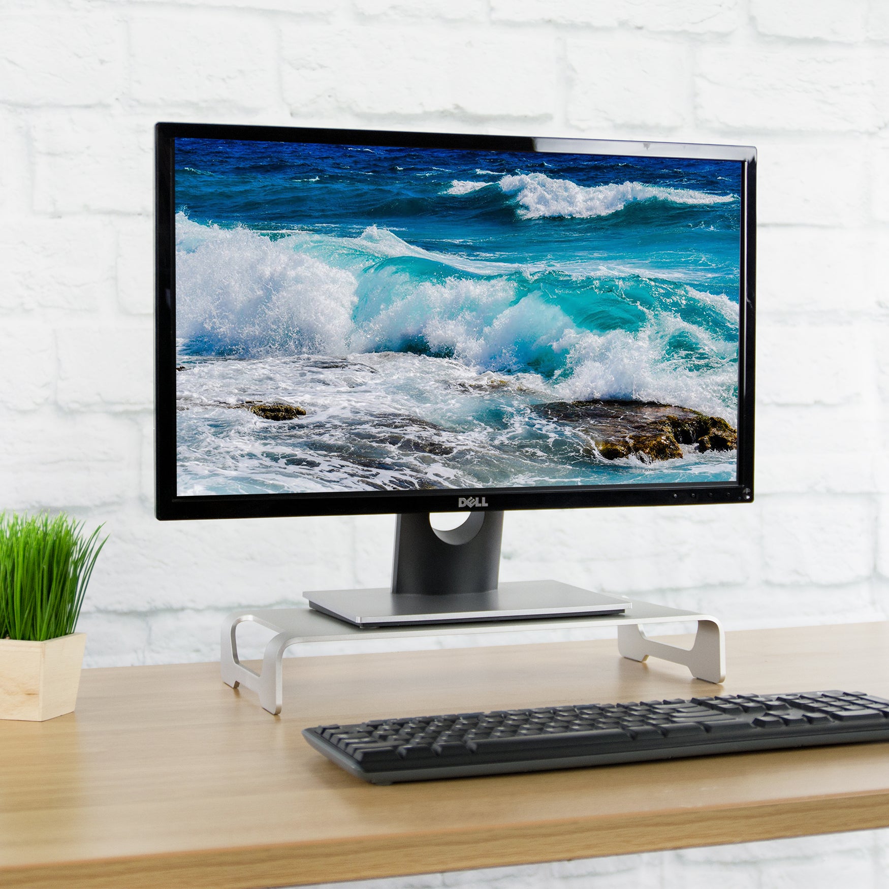 Tabletop monitor riser stand.