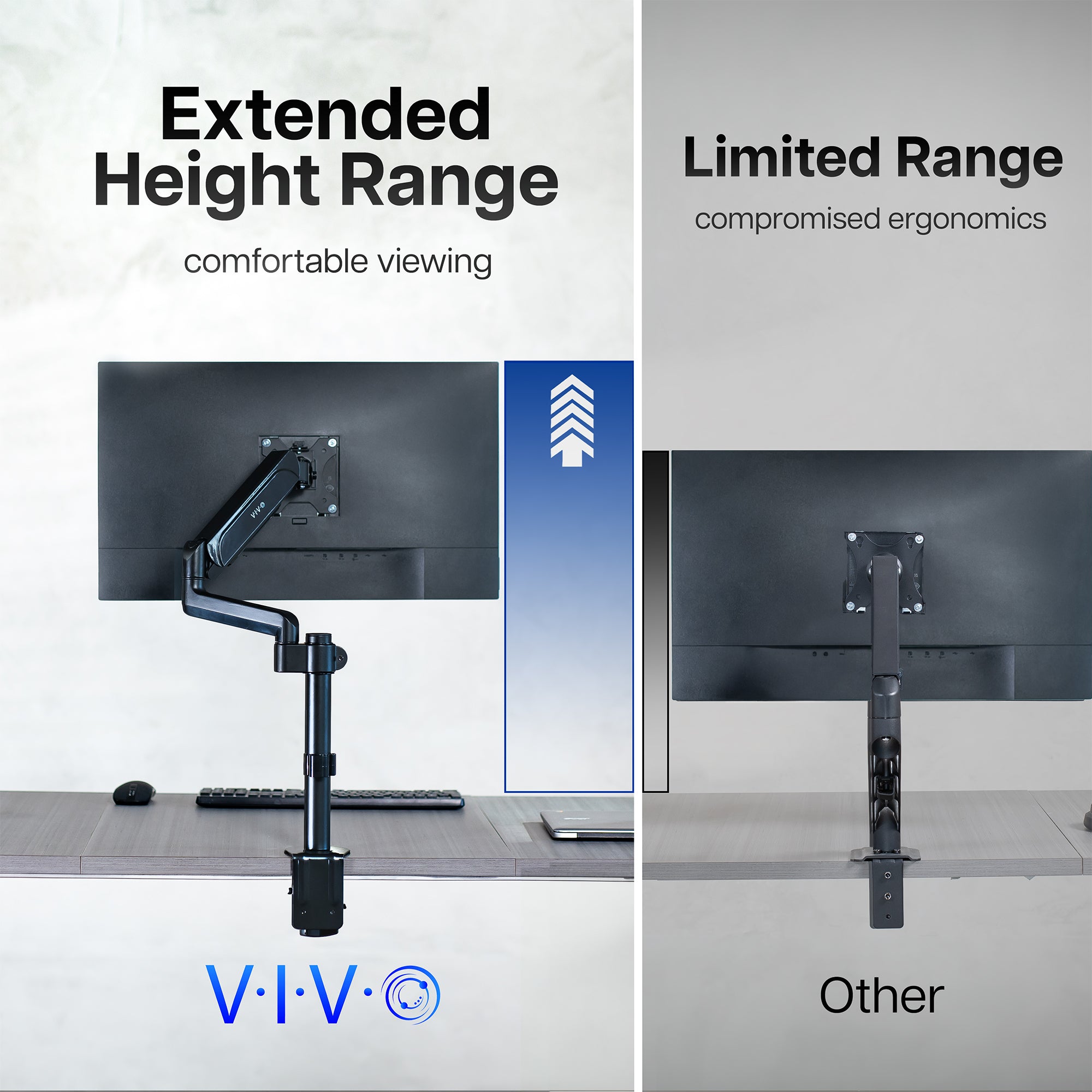 Mechanical arm single monitor desk mount