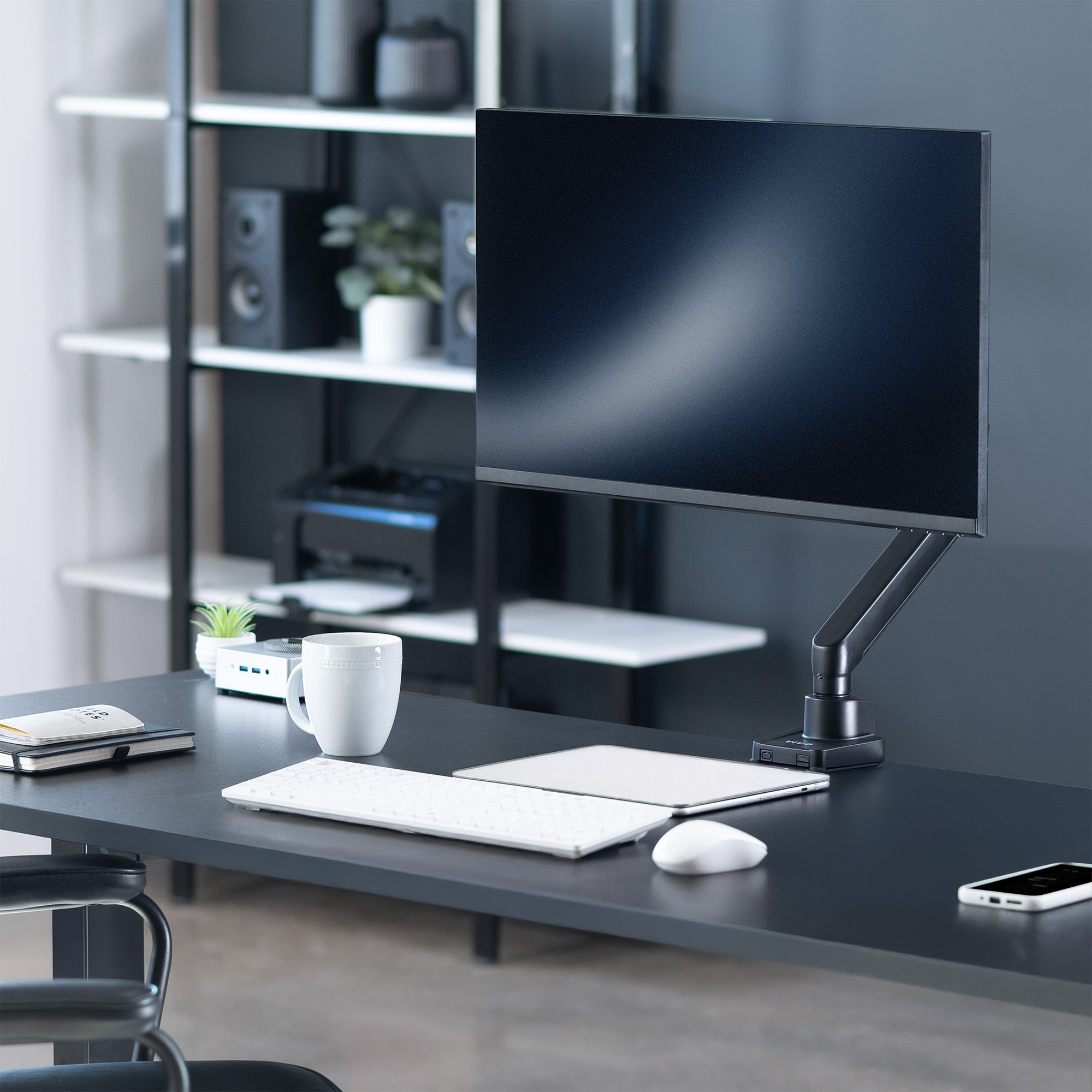 Pneumatic Arm Single Monitor Desk Mount