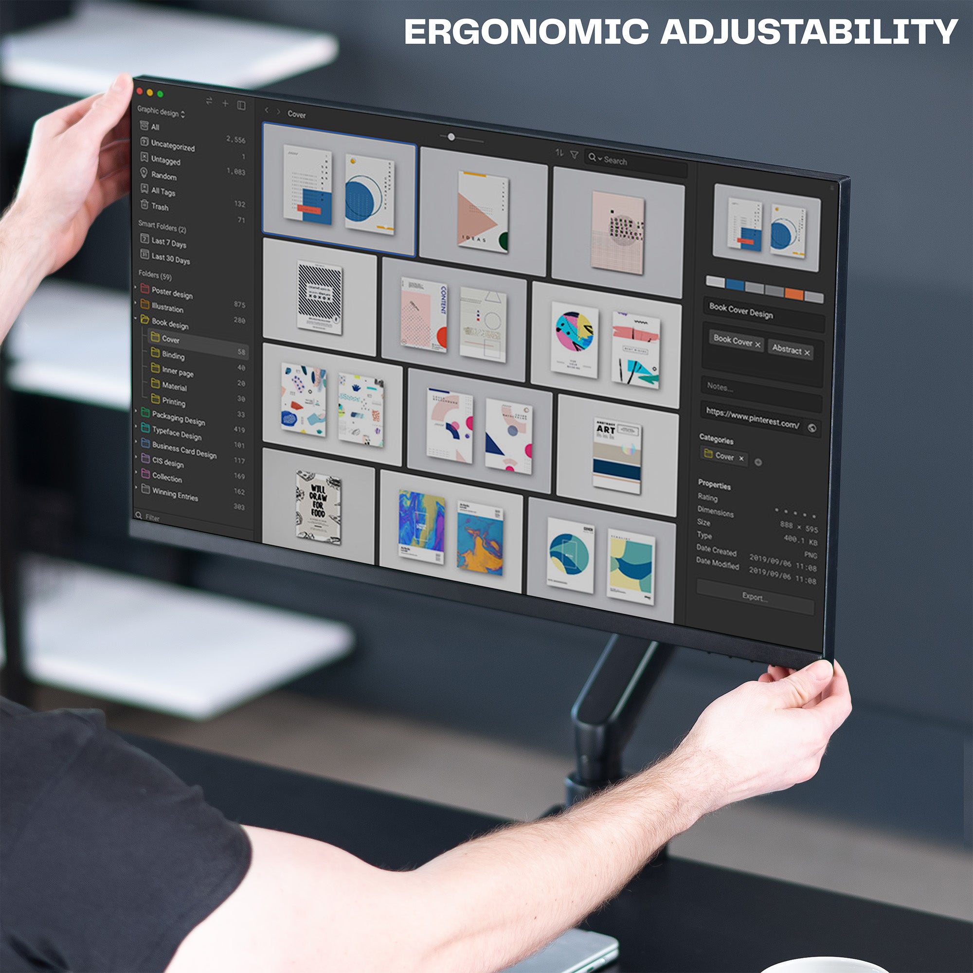 Pneumatic Arm Single Monitor Desk Mount