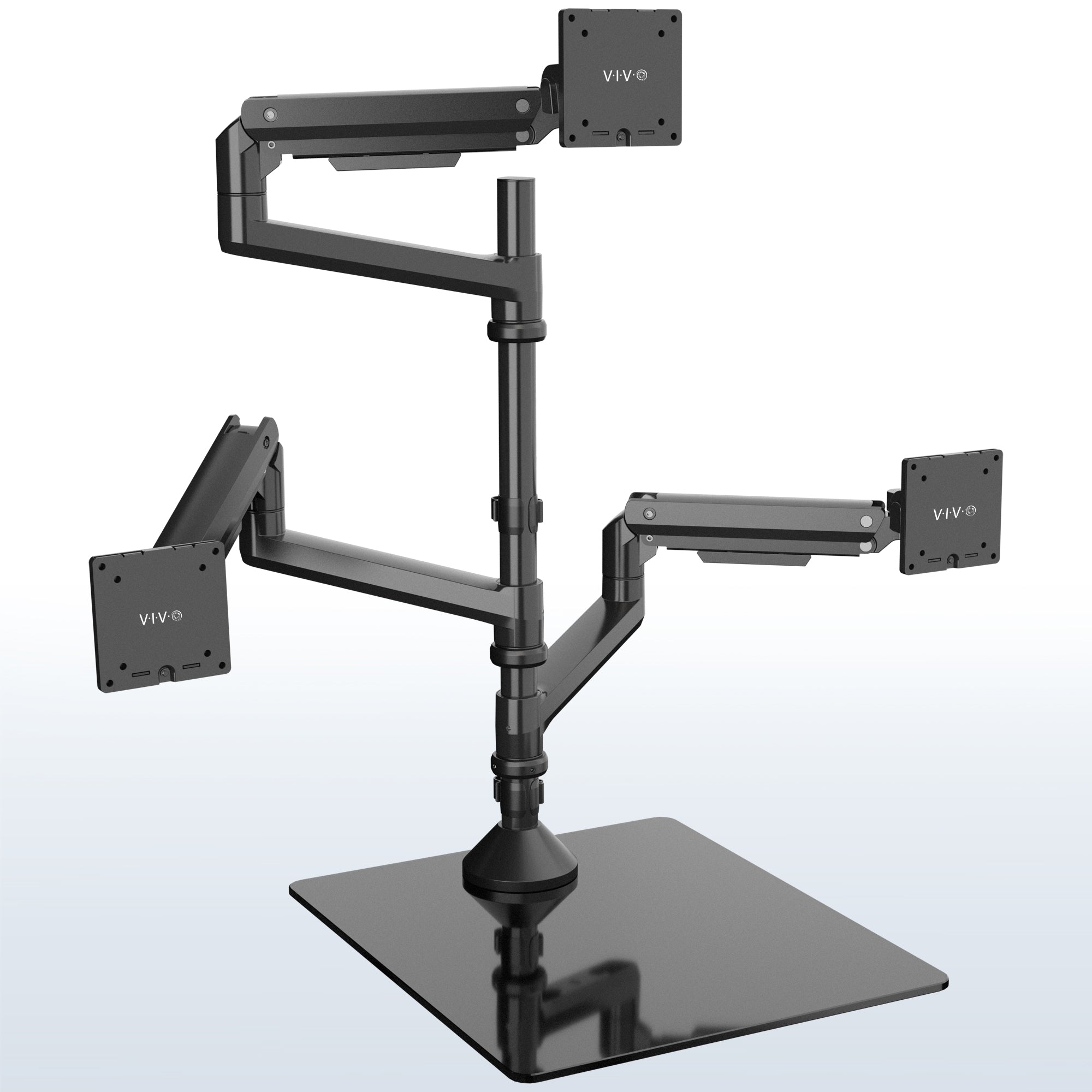 Pneumatic Arm Triple Ultrawide Monitor Extra Tall Desk Stand - Up to 49" Screens