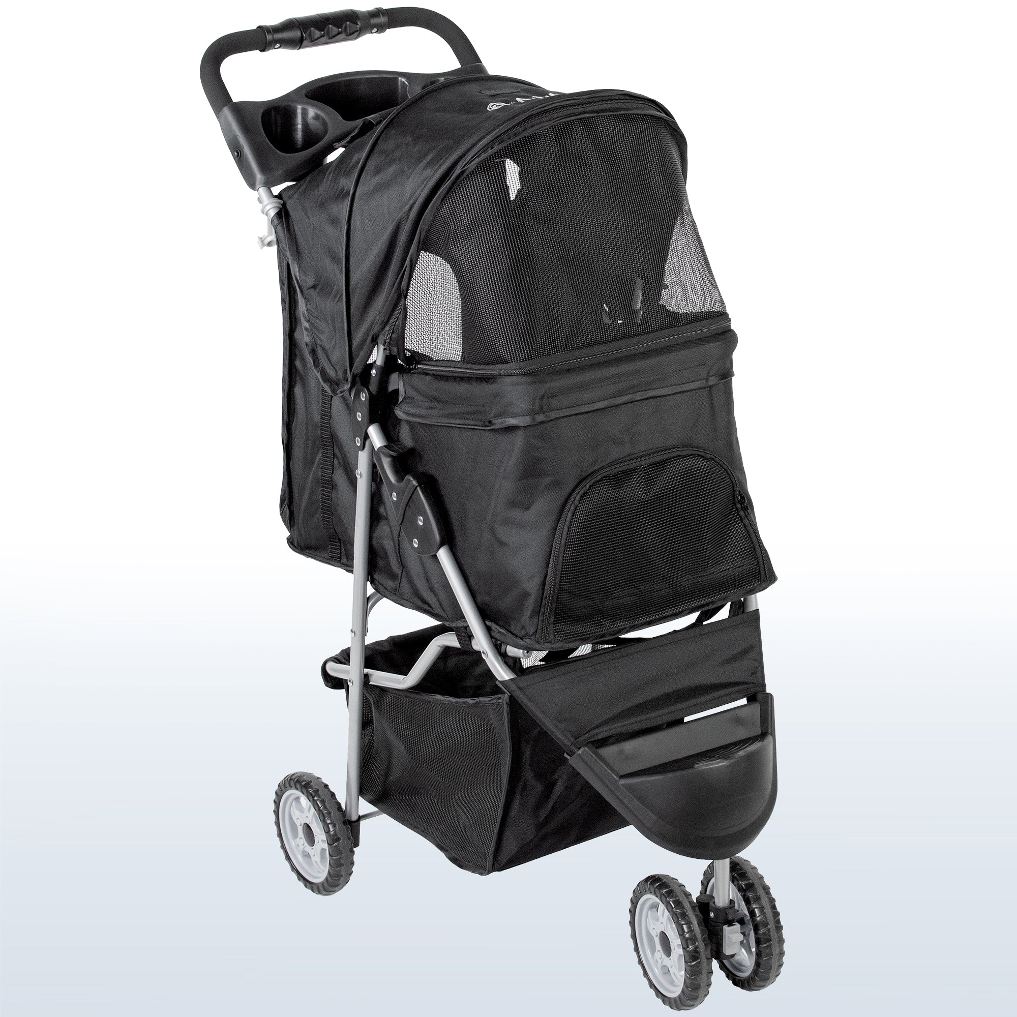 Black Three Wheel Pet Stroller