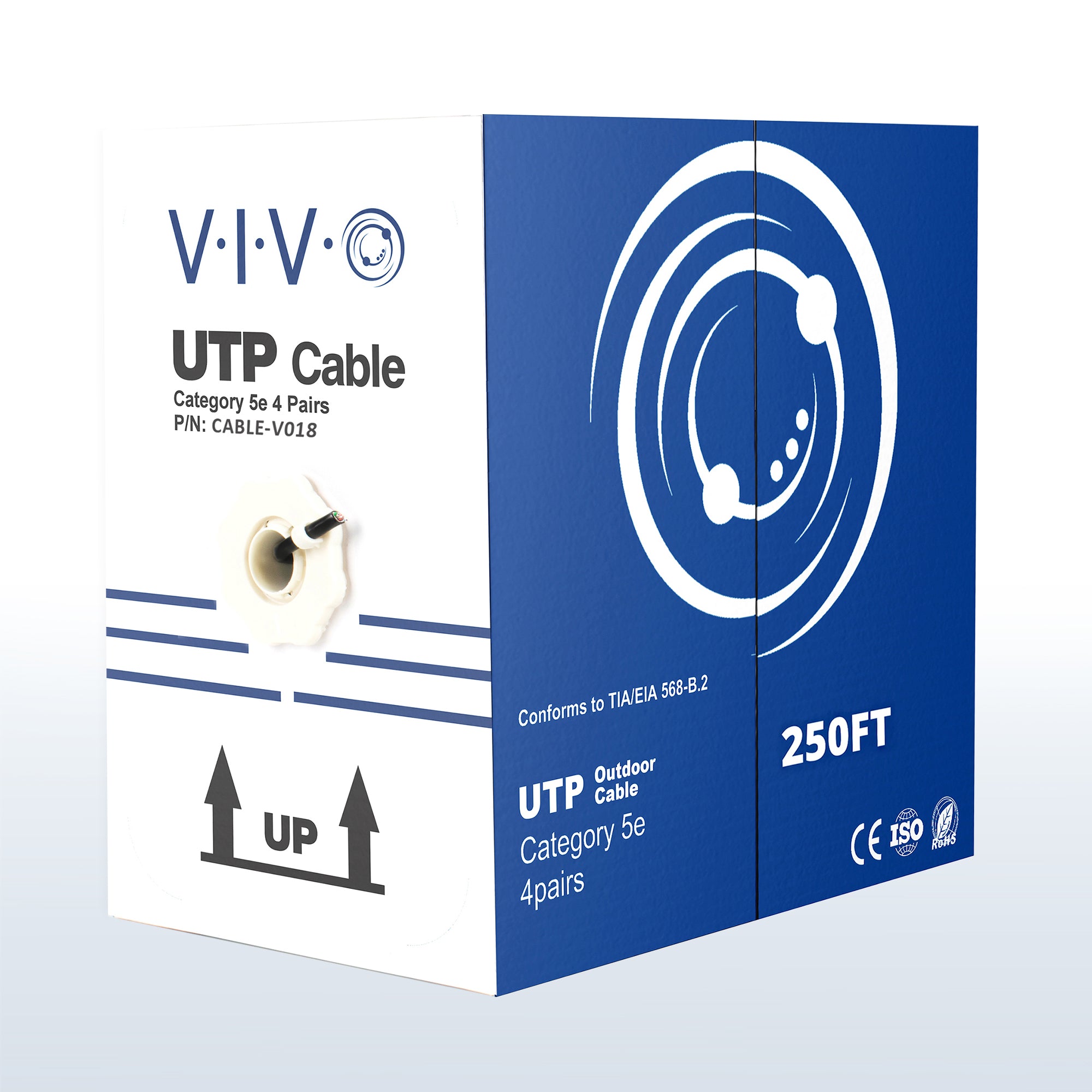 Black 250ft Cat5e Outdoor Ethernet Cable