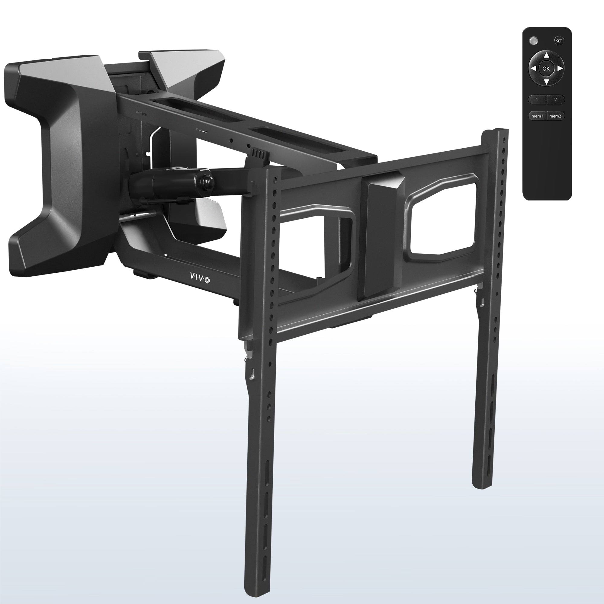 Electric TV Wall Mount elevates your screen to a comfortable viewing height.