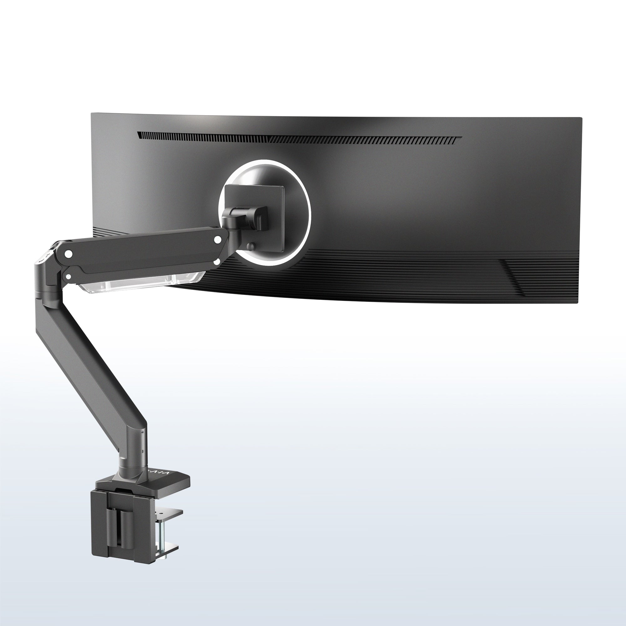 Pneumatic Arm Single Monitor Desk Mount with USB