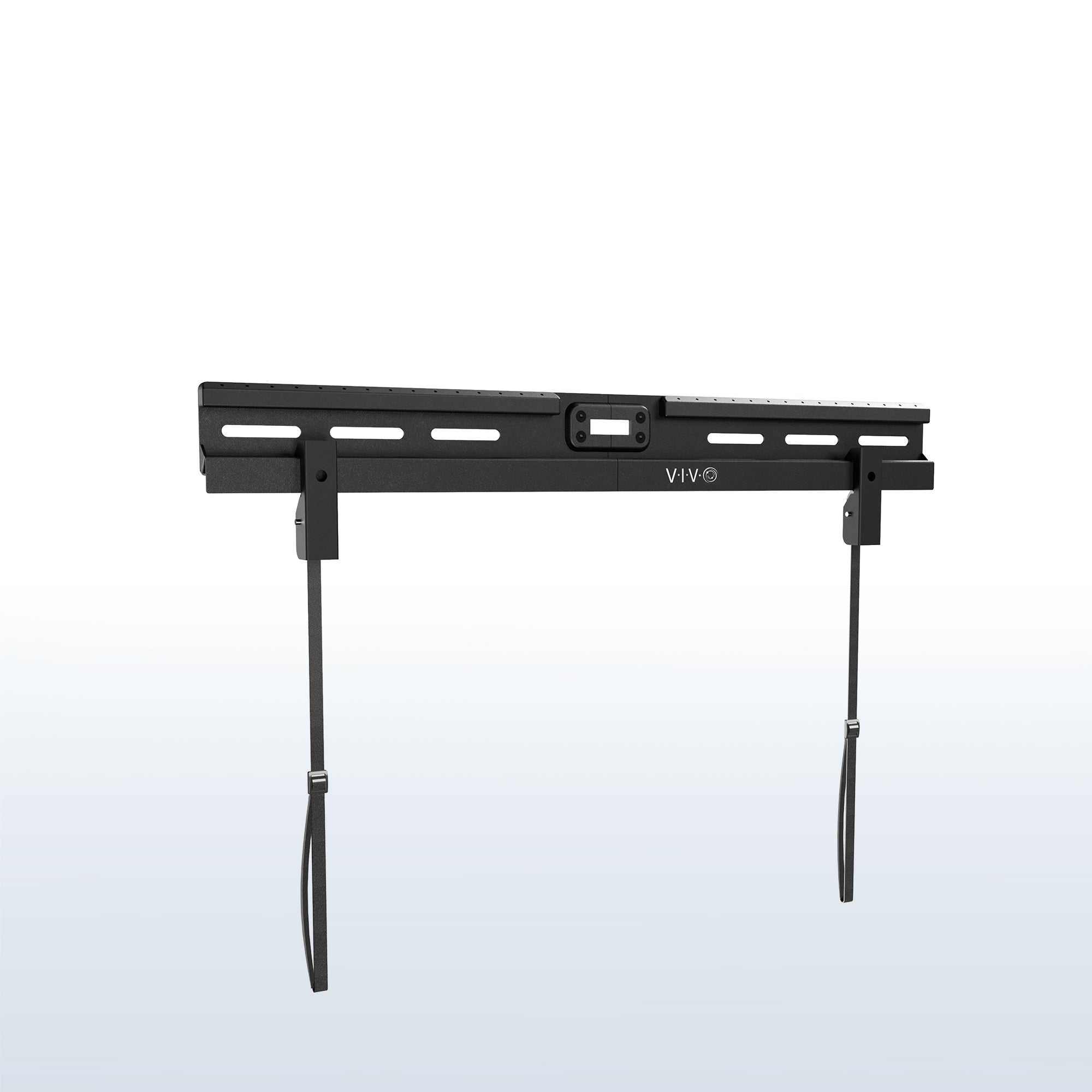 Black TV stand bracket with 'VIVO' branding on a white background