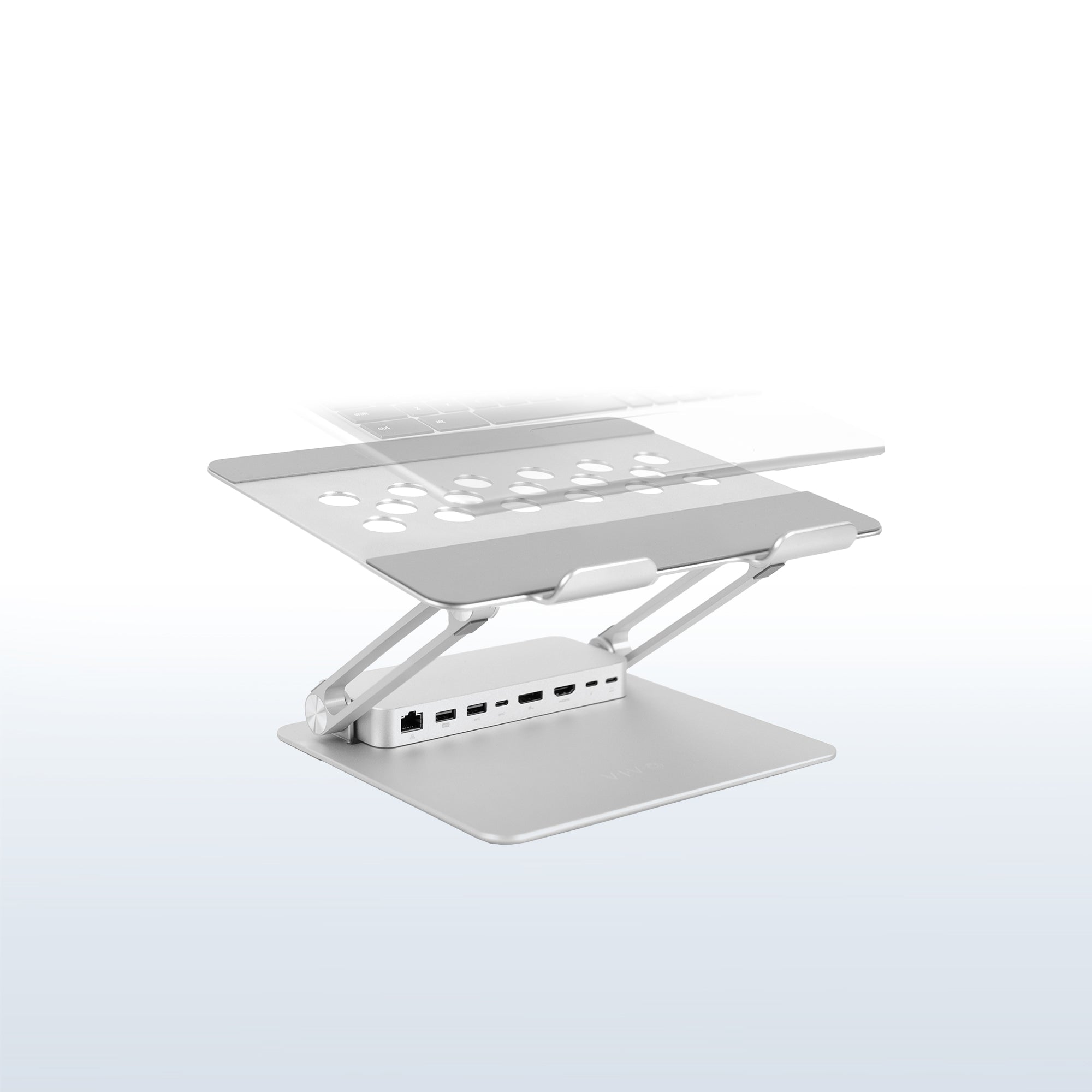Folding aluminum laptop riser.
