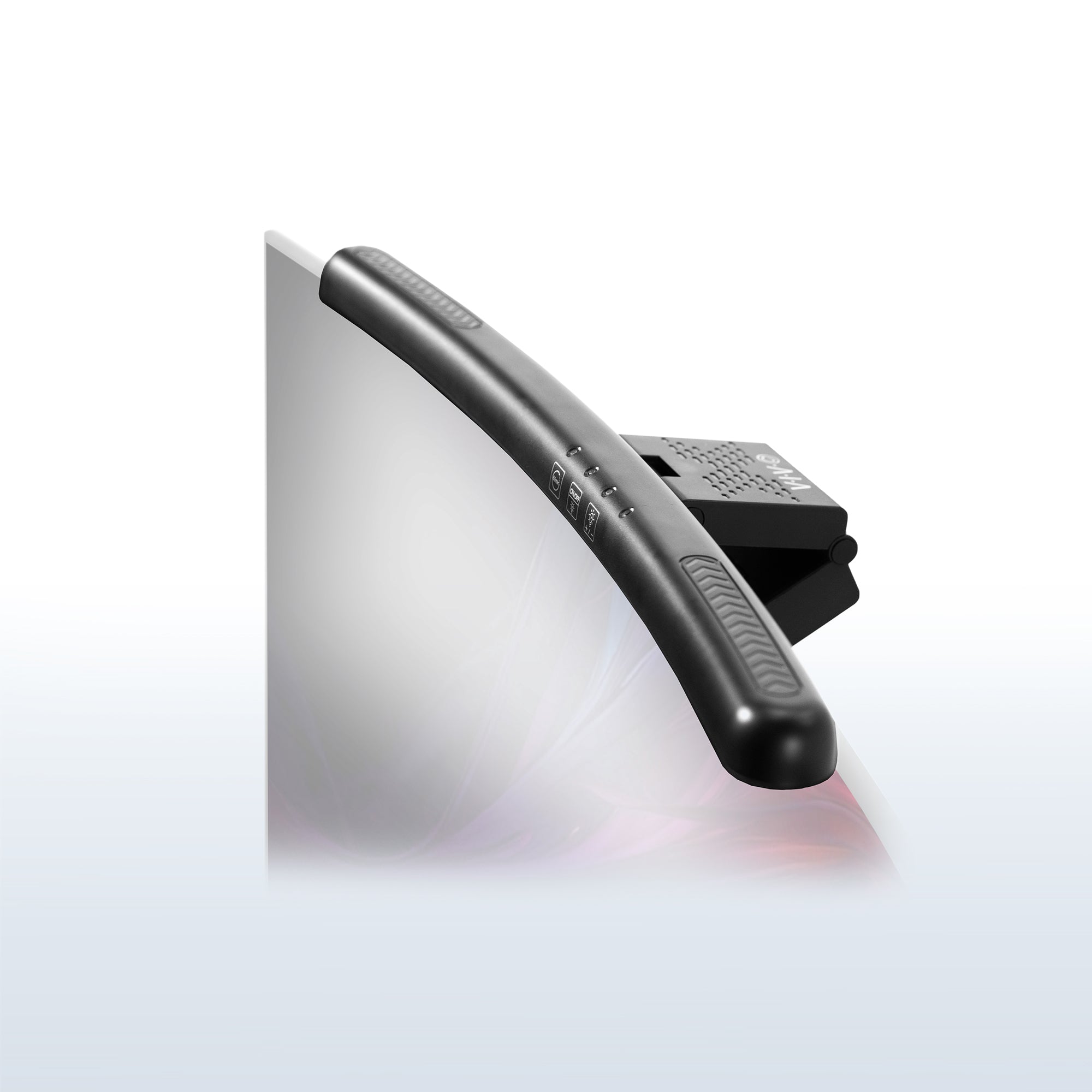 LED light bar for curved monitors powered by USB connection with brightness adjustment and color temperature settings for brighter workstation with no screen glare and increased desk space.