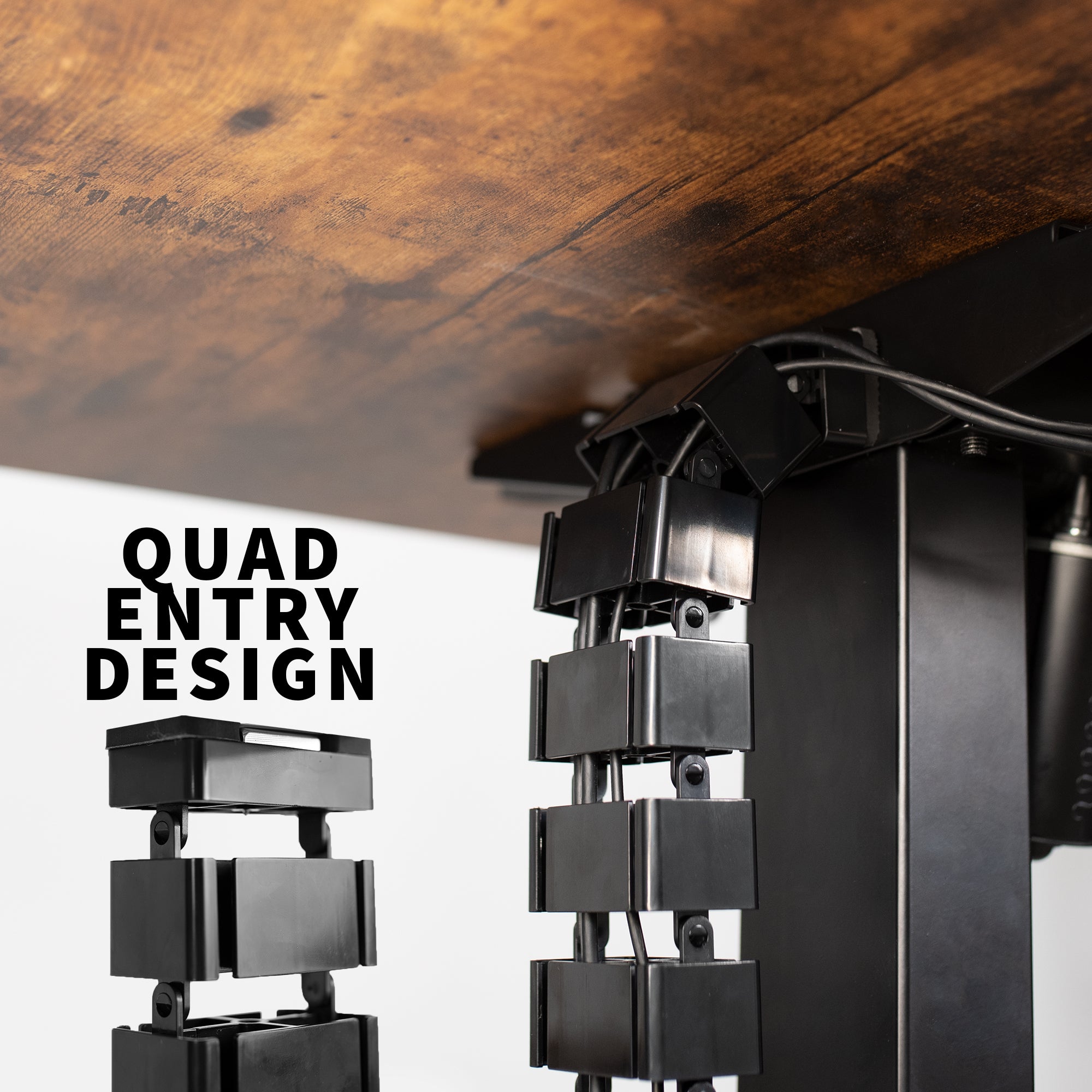 This flexible cable strip provides modern and attractive desk-to-floor cable management for your work area, perfect for height adjustable and standard desks alike.
