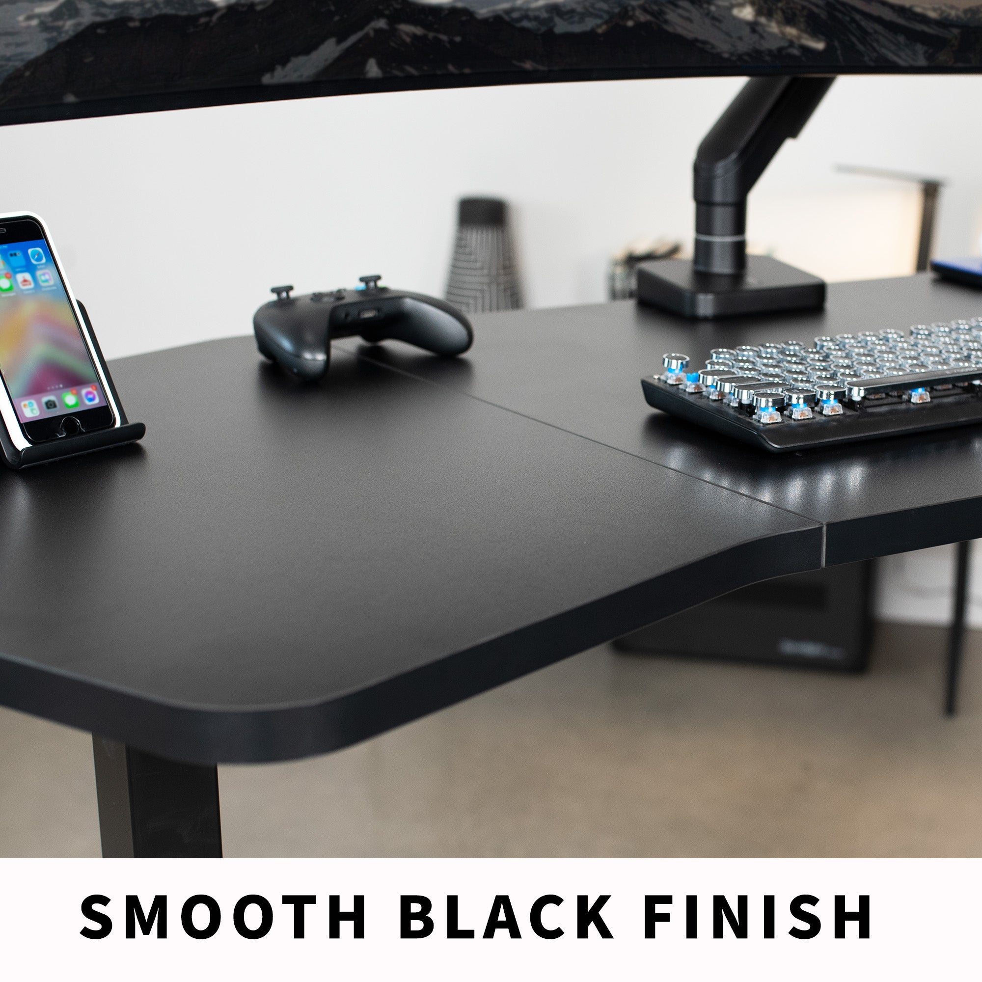 The 3-piece top is ideal for corner setups and is compatible with both manual and electric frames measuring 49” in length.