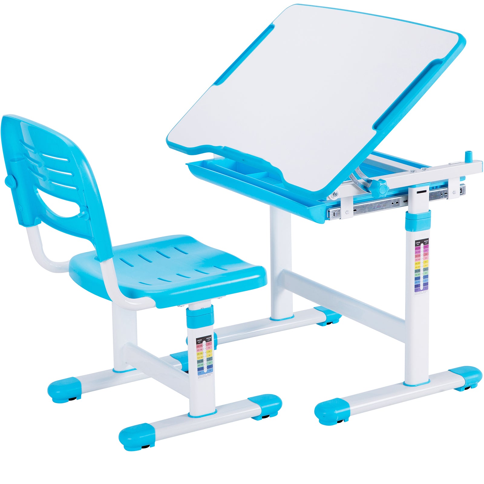 Interactive children's desk and chair station for at-home spaces or classrooms.