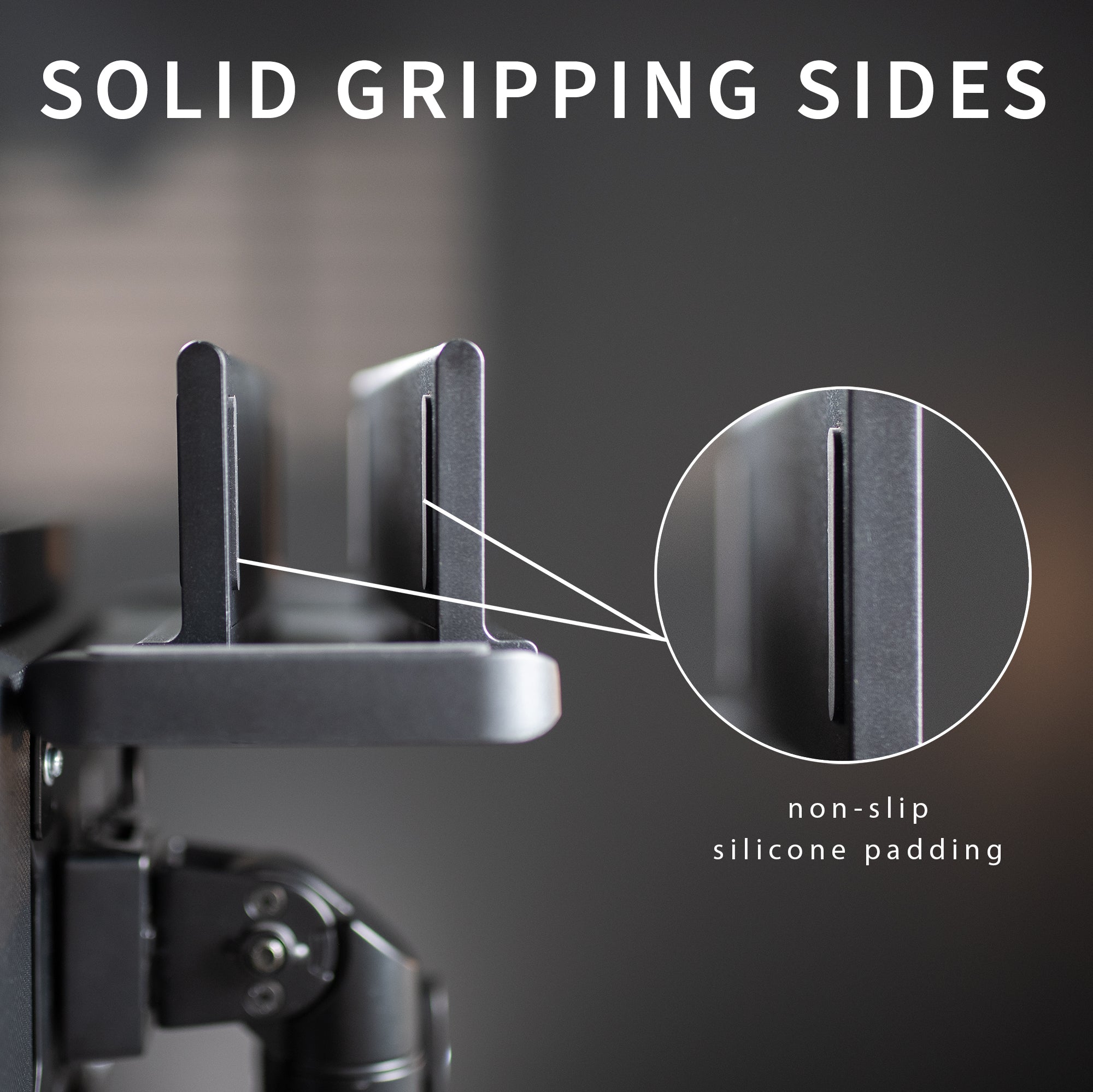 Multifunctional adjustable thin client mini PC mount can be installed on the back of a freestanding monitor, in between a monitor and VESA mount arm, or used as a freestanding holder on your desk.