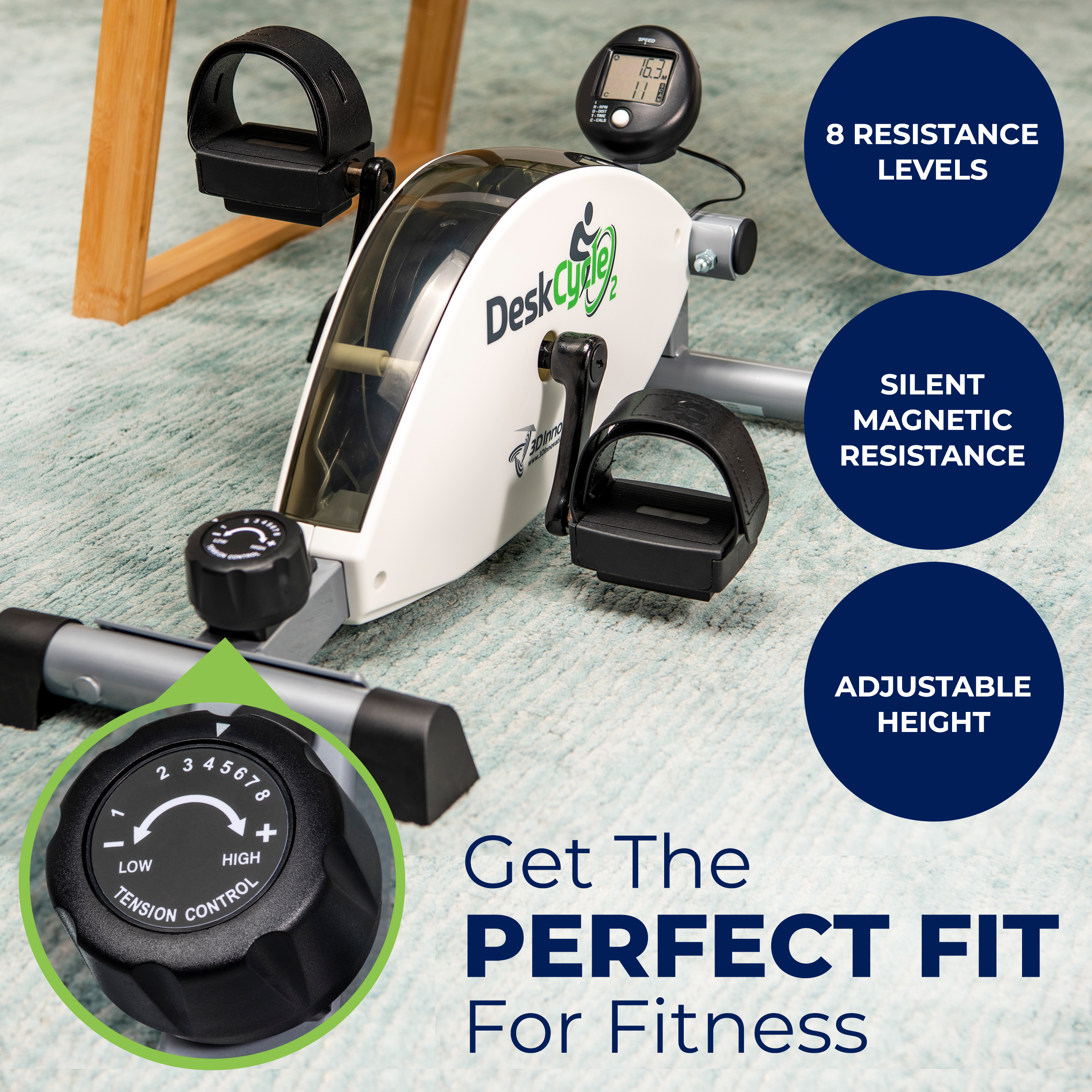 Adjustable Under Desk Bike Pedal Exerciser