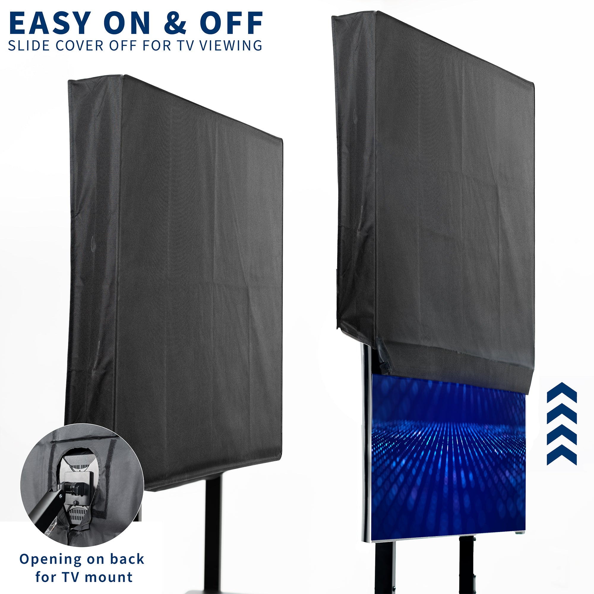 Easy removal flat screen TV cover.