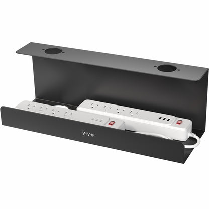 Extra deep under desk cable management tray for office storage. Low profile, sleek, and flexible with simple installation.