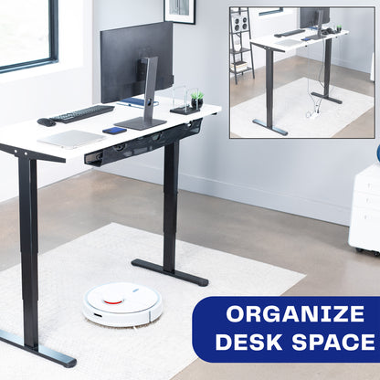 Under Desk Mesh Cable Management with Power Strip Holder