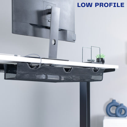 Under Desk Mesh Cable Management with Power Strip Holder