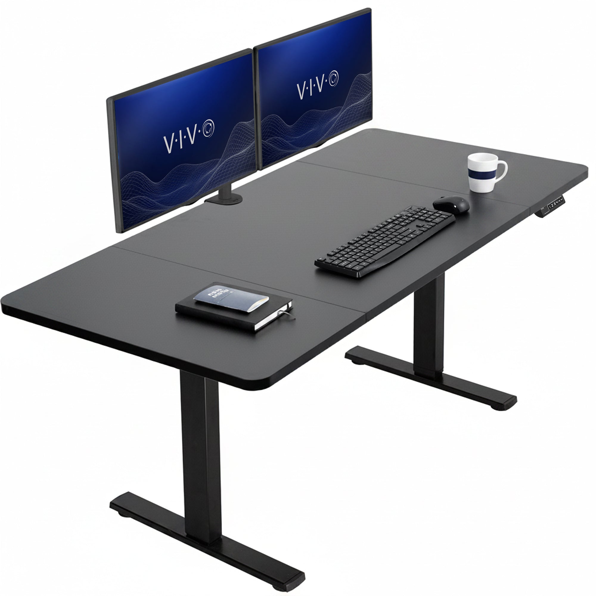 Single Motor Electric Desk with Push Button Memory Controller